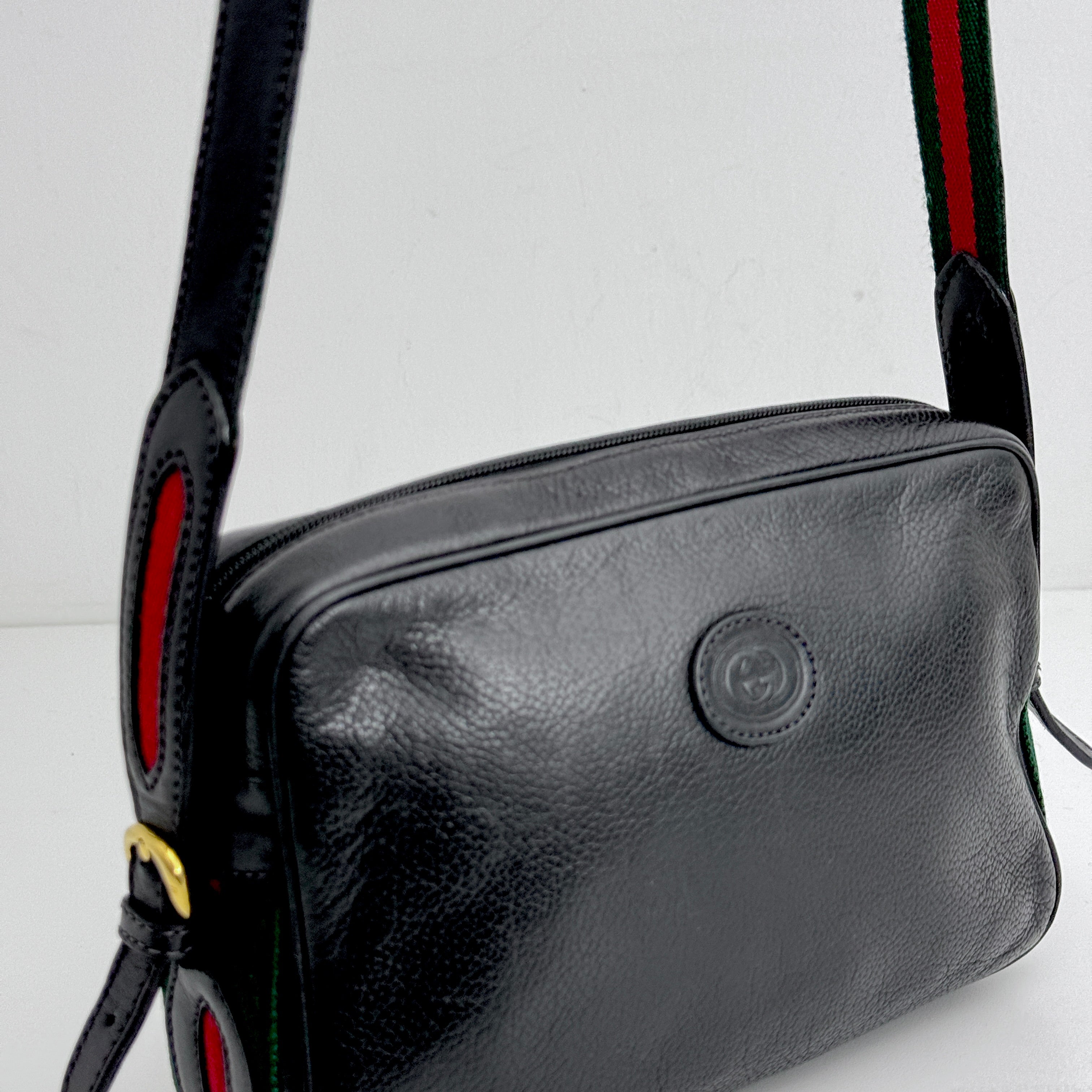 Black Leather Crossbody