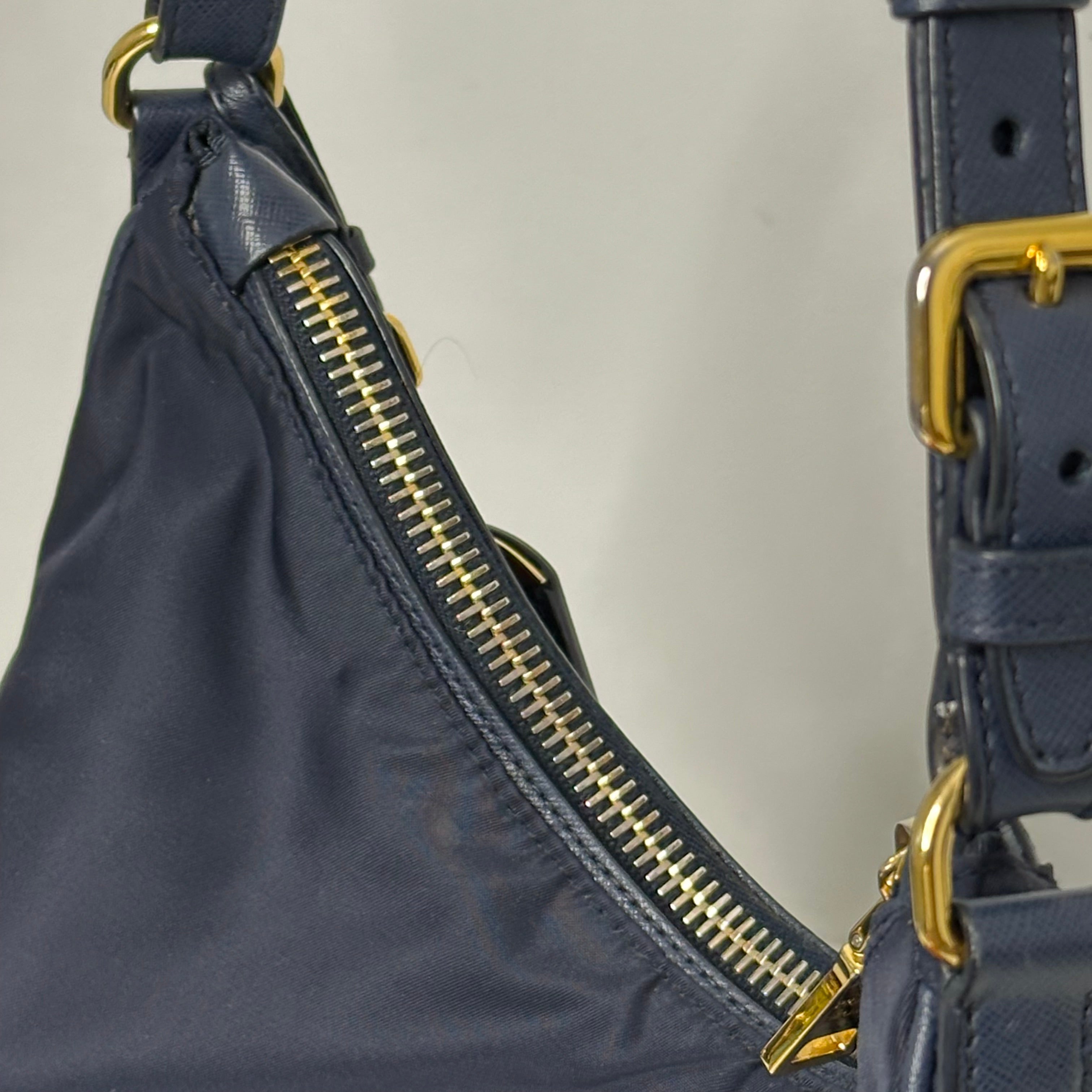 Nylon Tessuto Saffiano Bleu