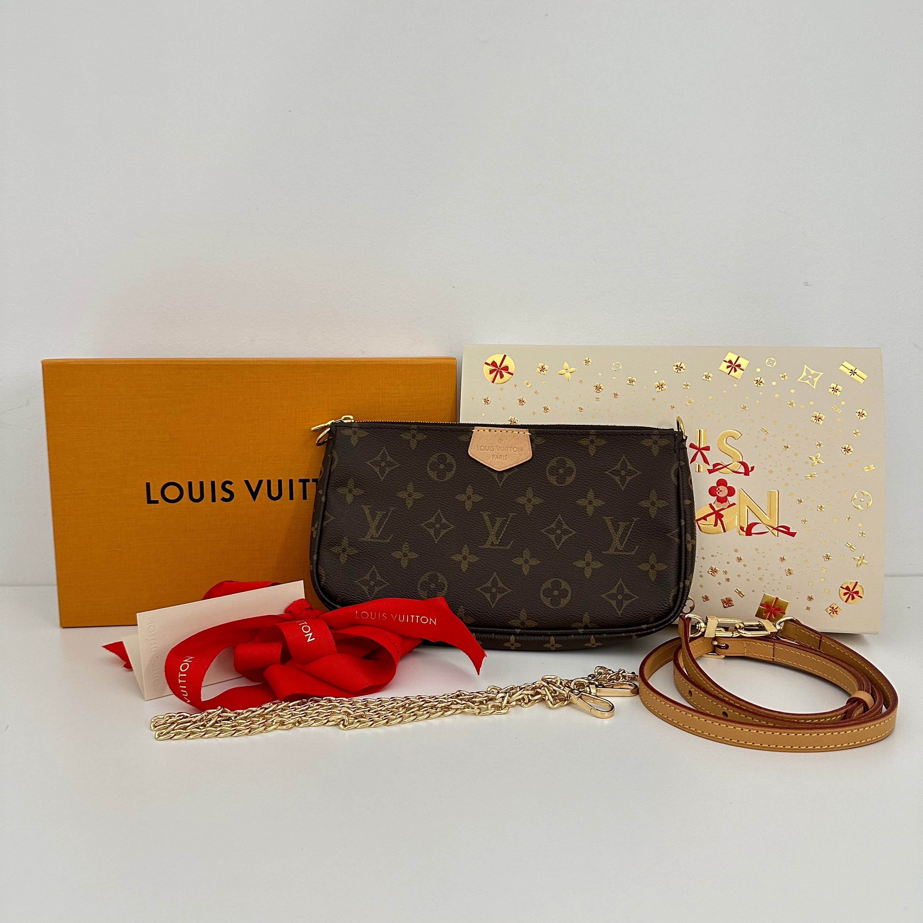 Large Multi Pochette Pouch with Generic Brand Strap/Chain