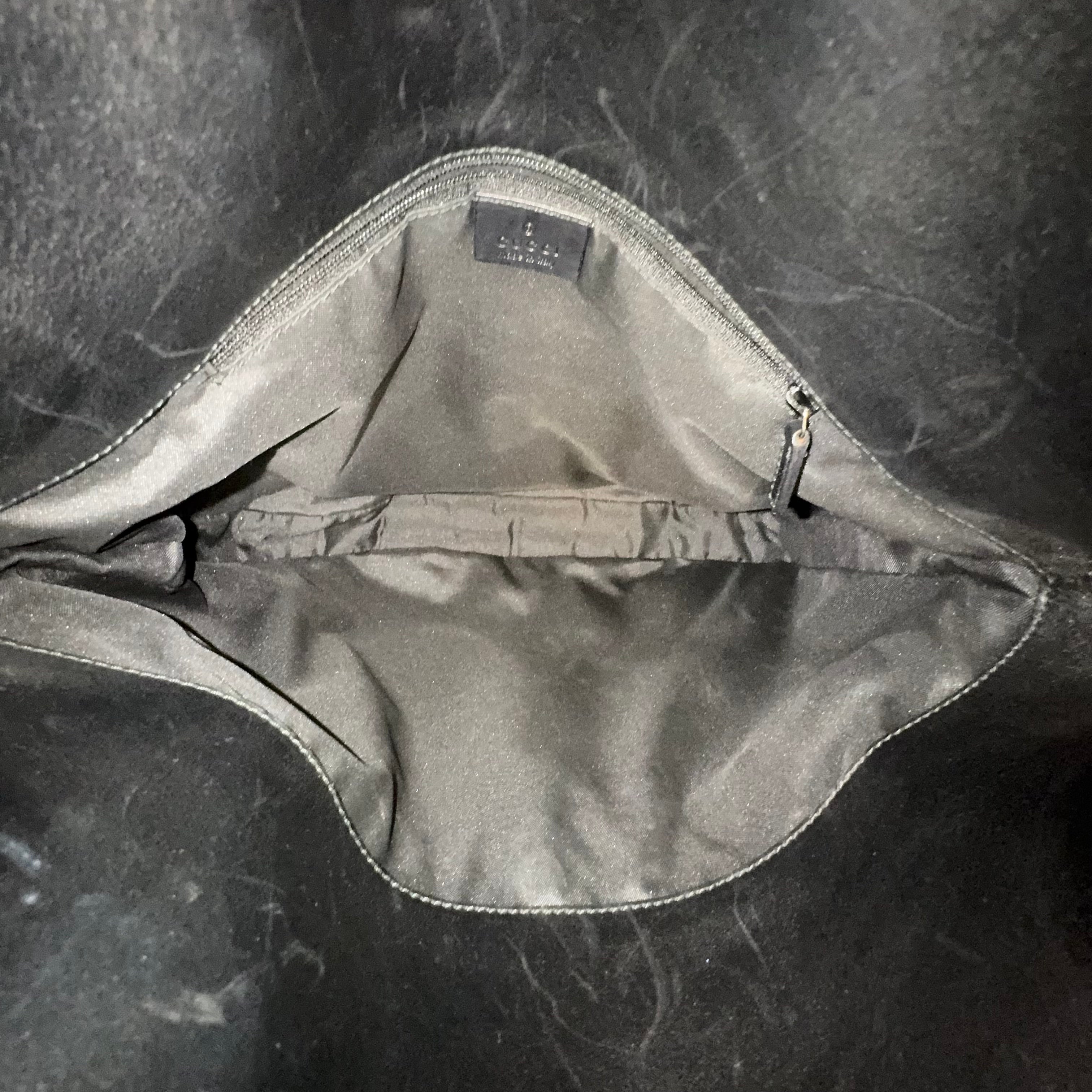 Black GG Nylon Shoulder Bag