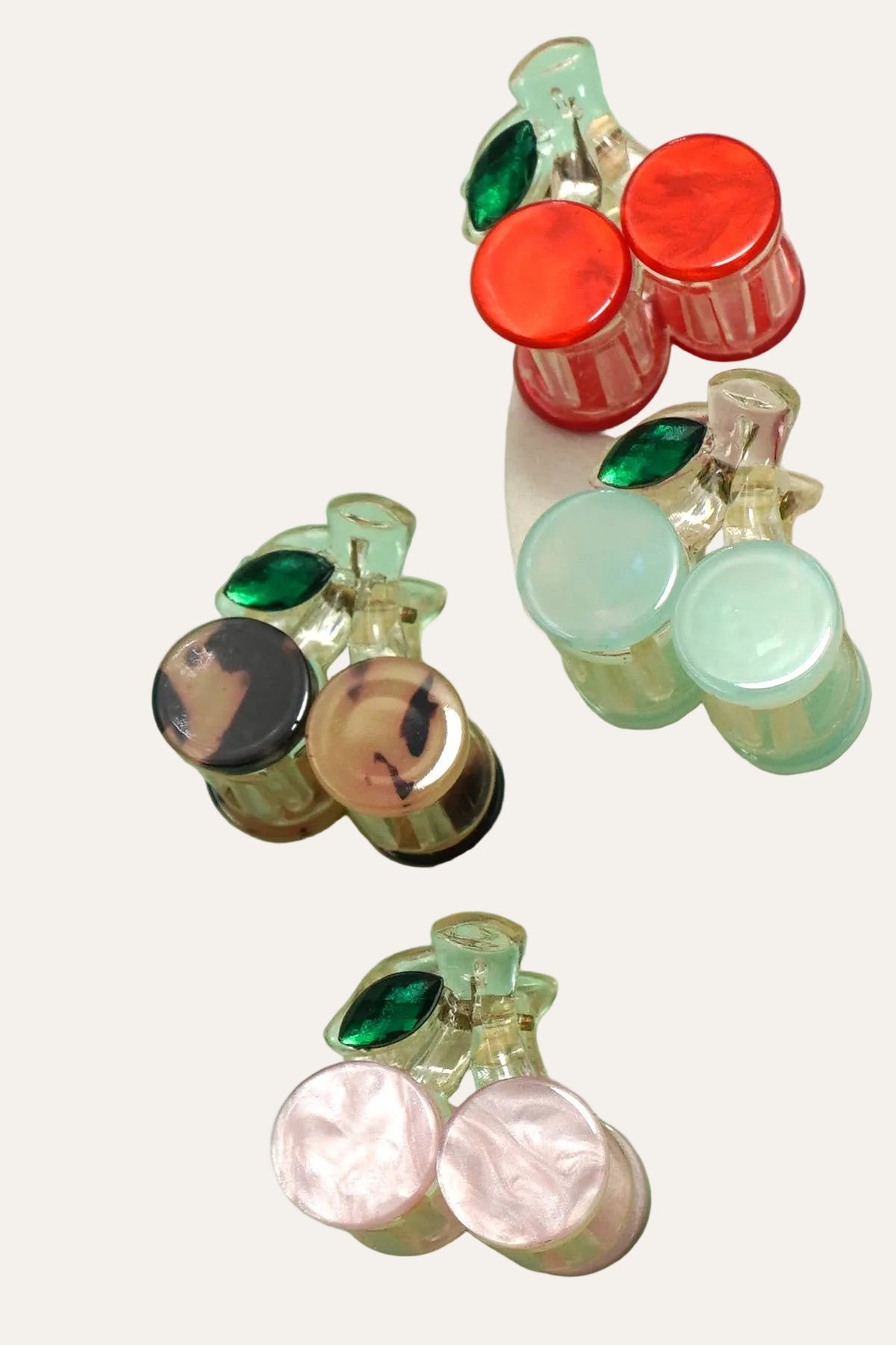 TORTOISE CHERRY HAIR CLAW CLIPS