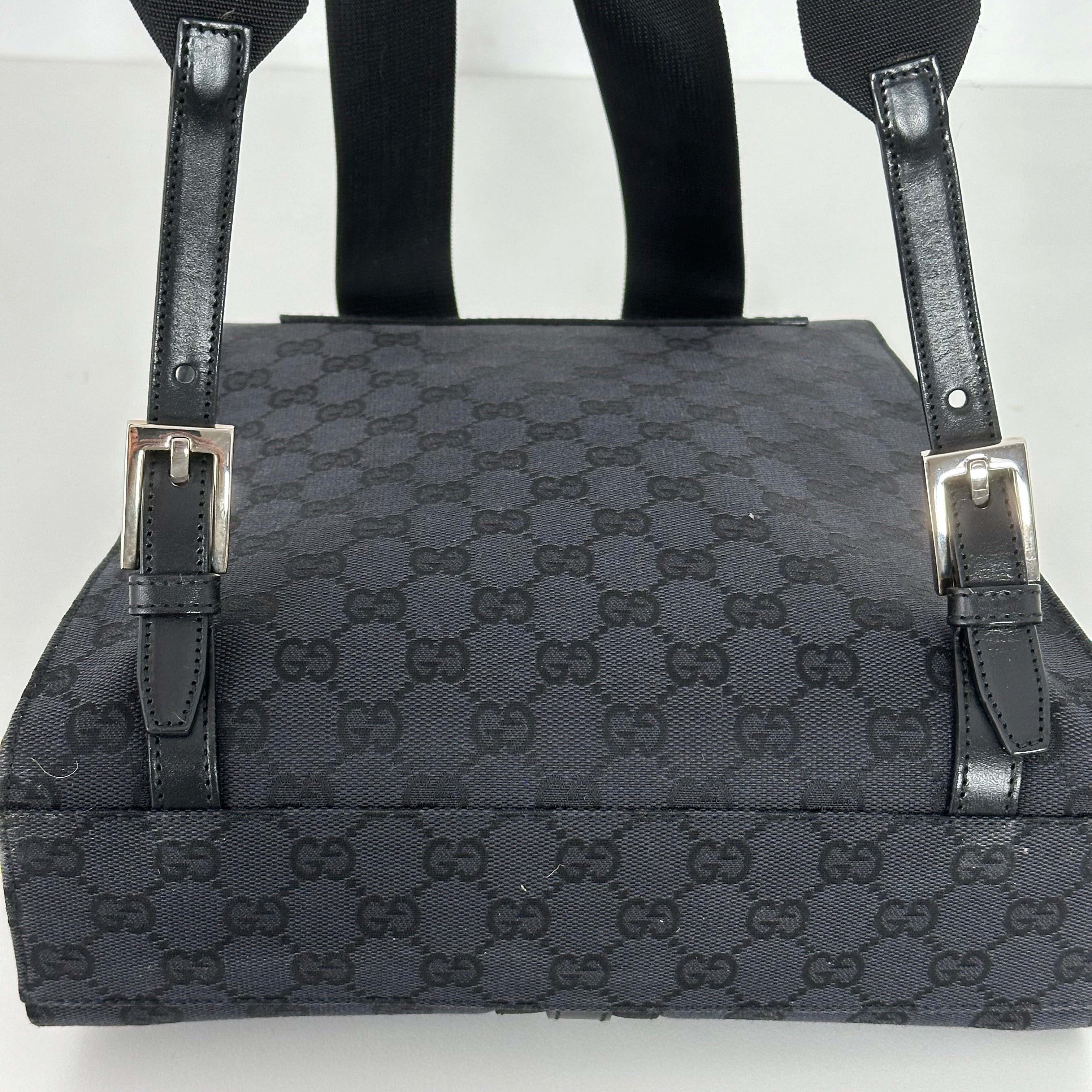 Black GG Web Backpack