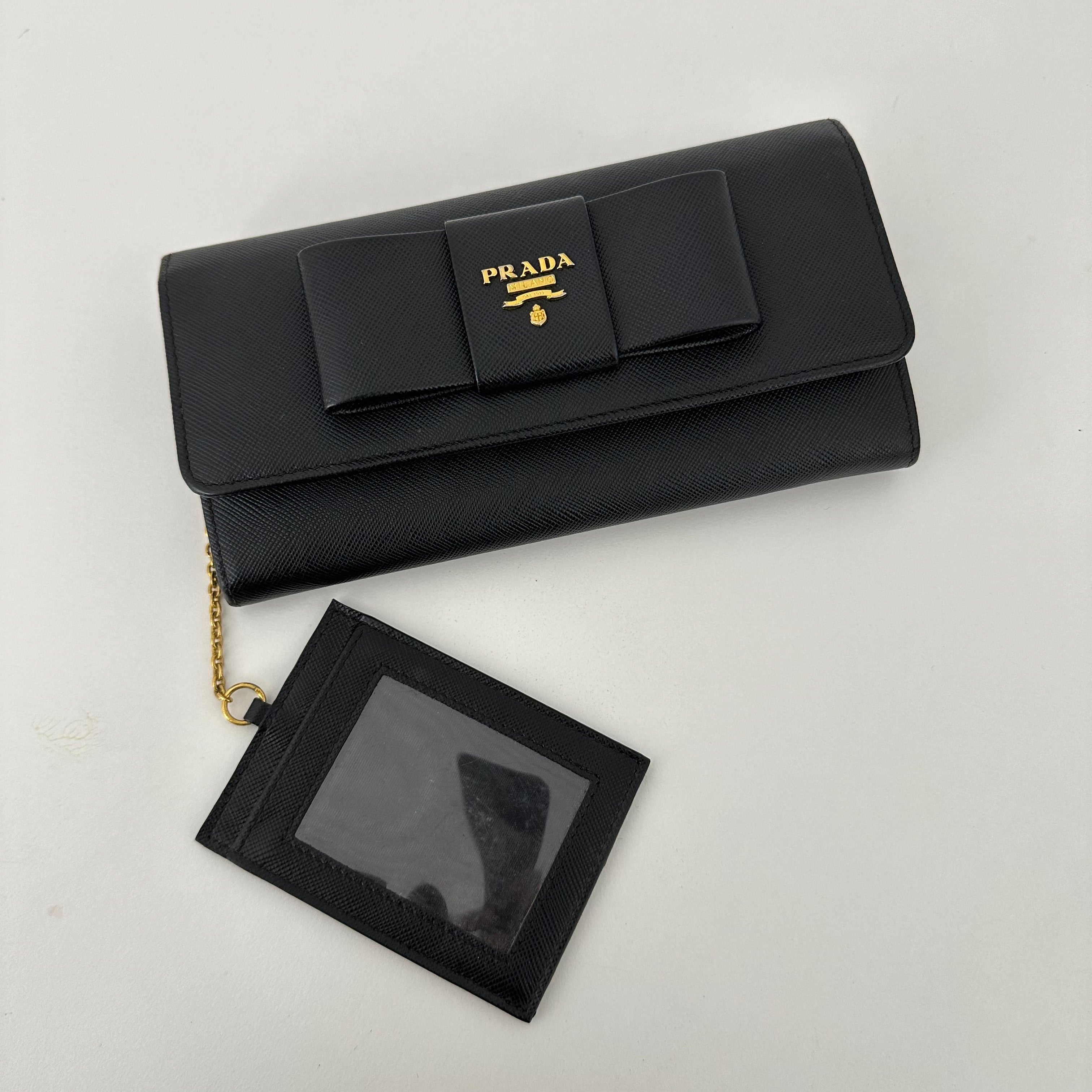 Saffiano Bow Long Wallet