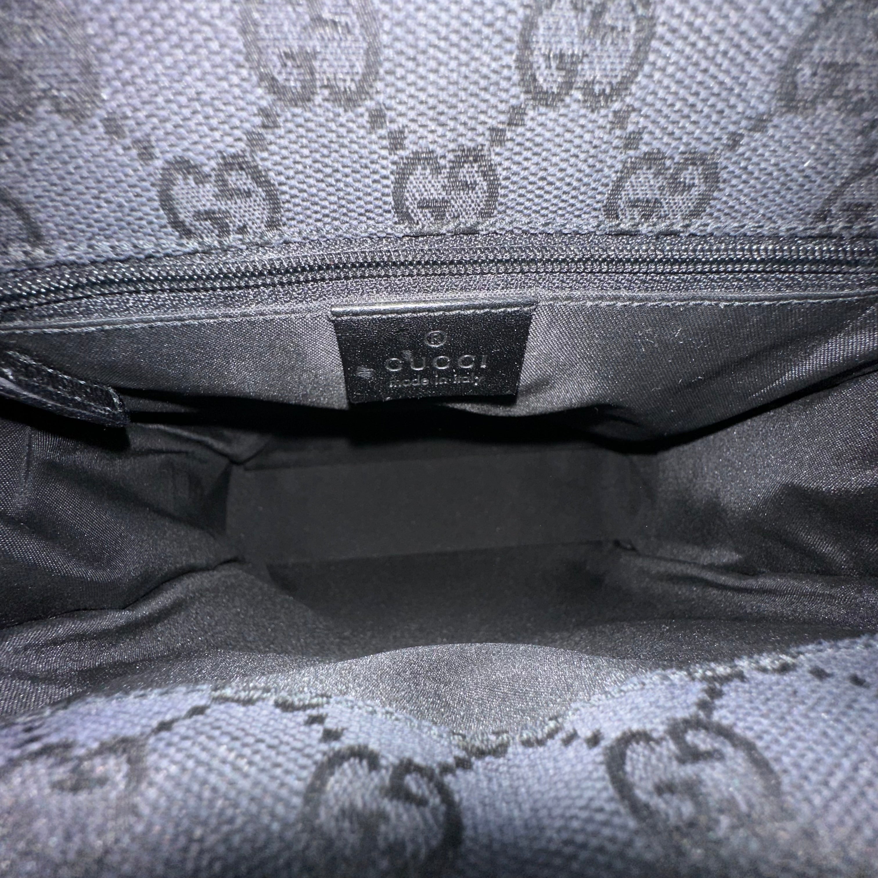 Black GG Web Backpack