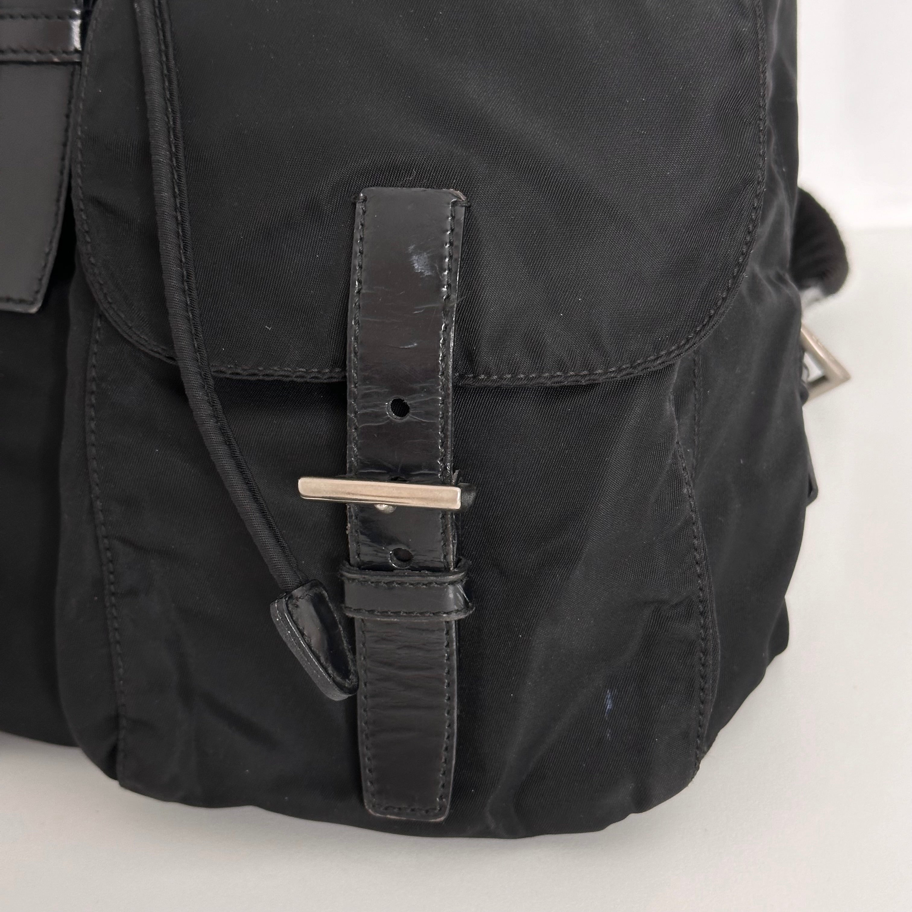 Black Nylon Tessuto Backpack