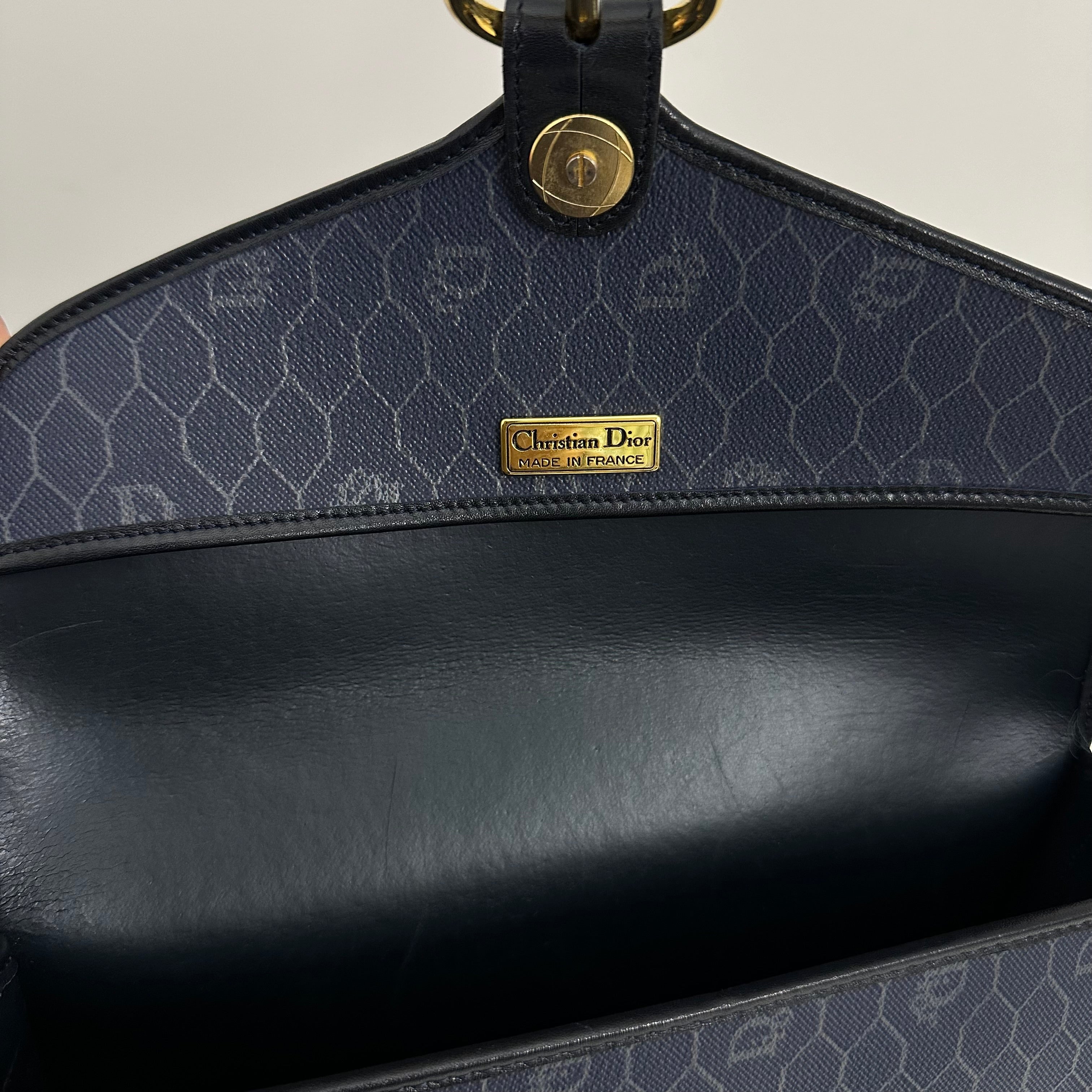 Navy Honeycomb Crossbody
