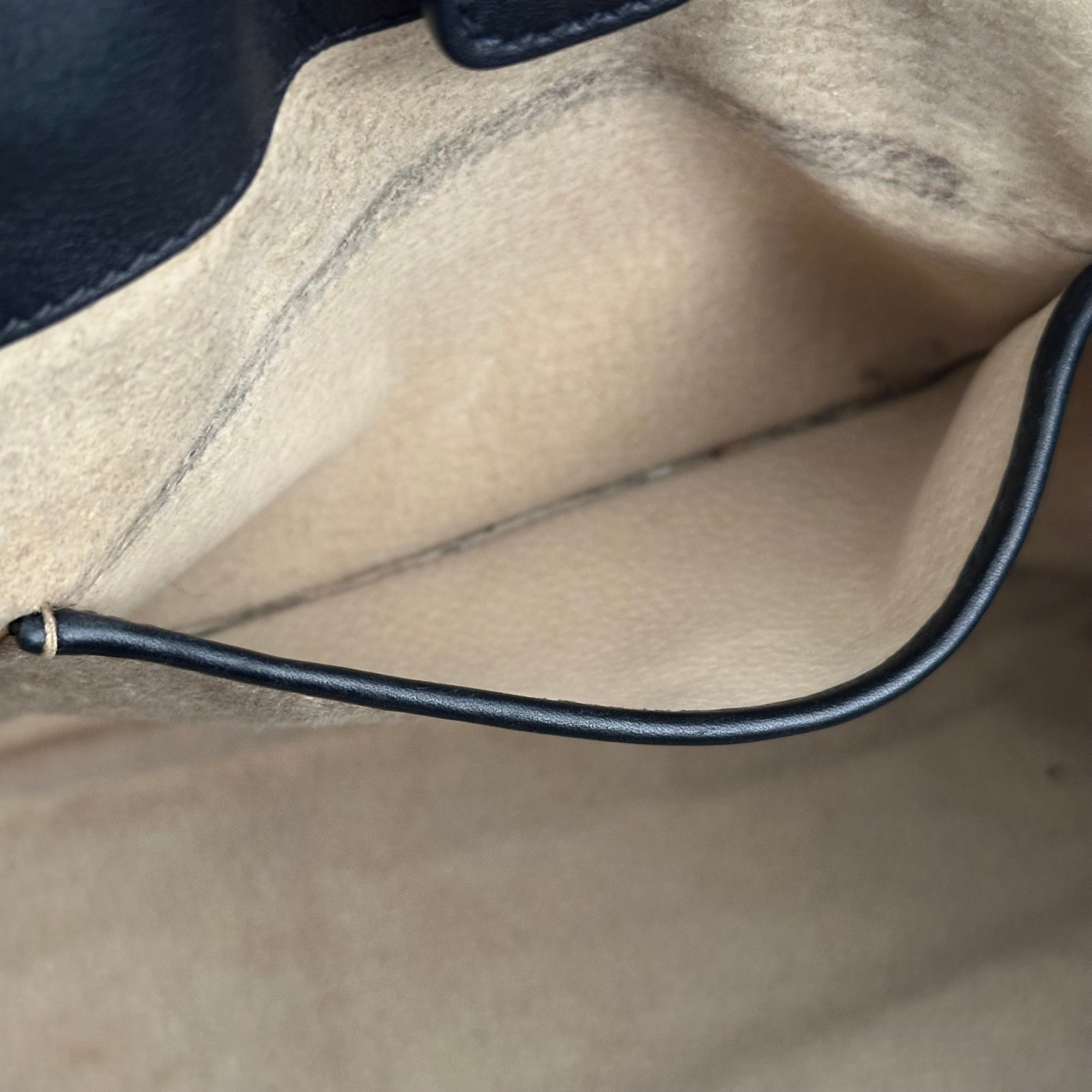 Large Bauletto Nero Calfskin Leather Bag