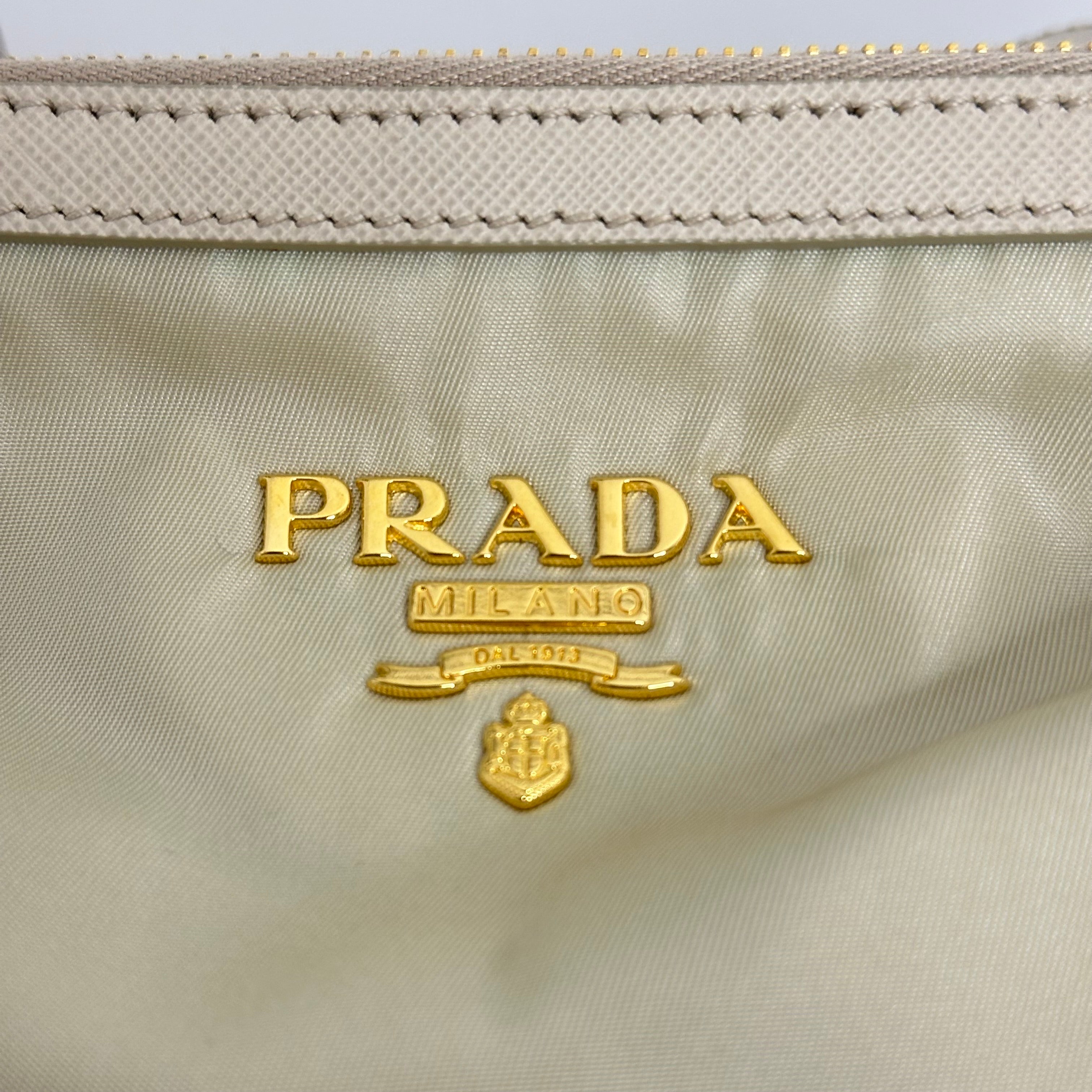 Ivory Nylon Tessuto Tote