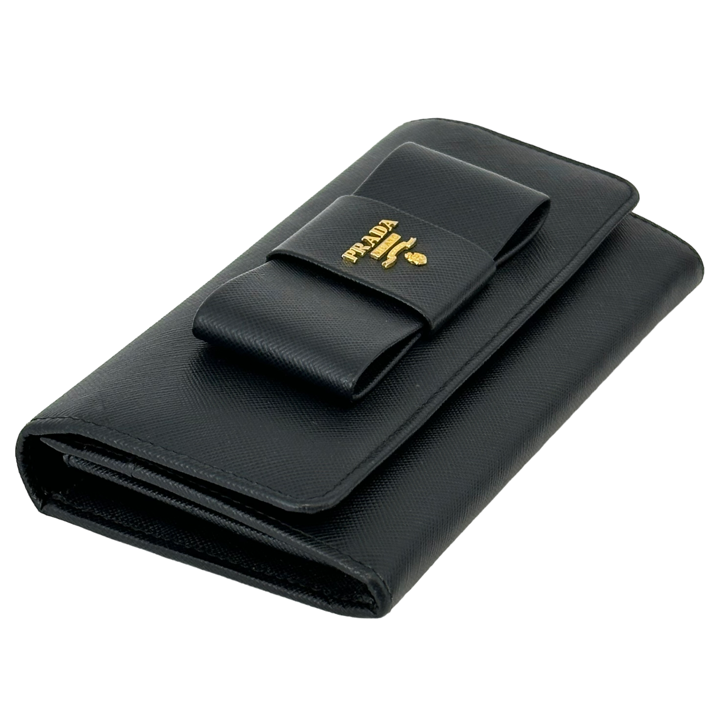 Saffiano Bow Long Wallet