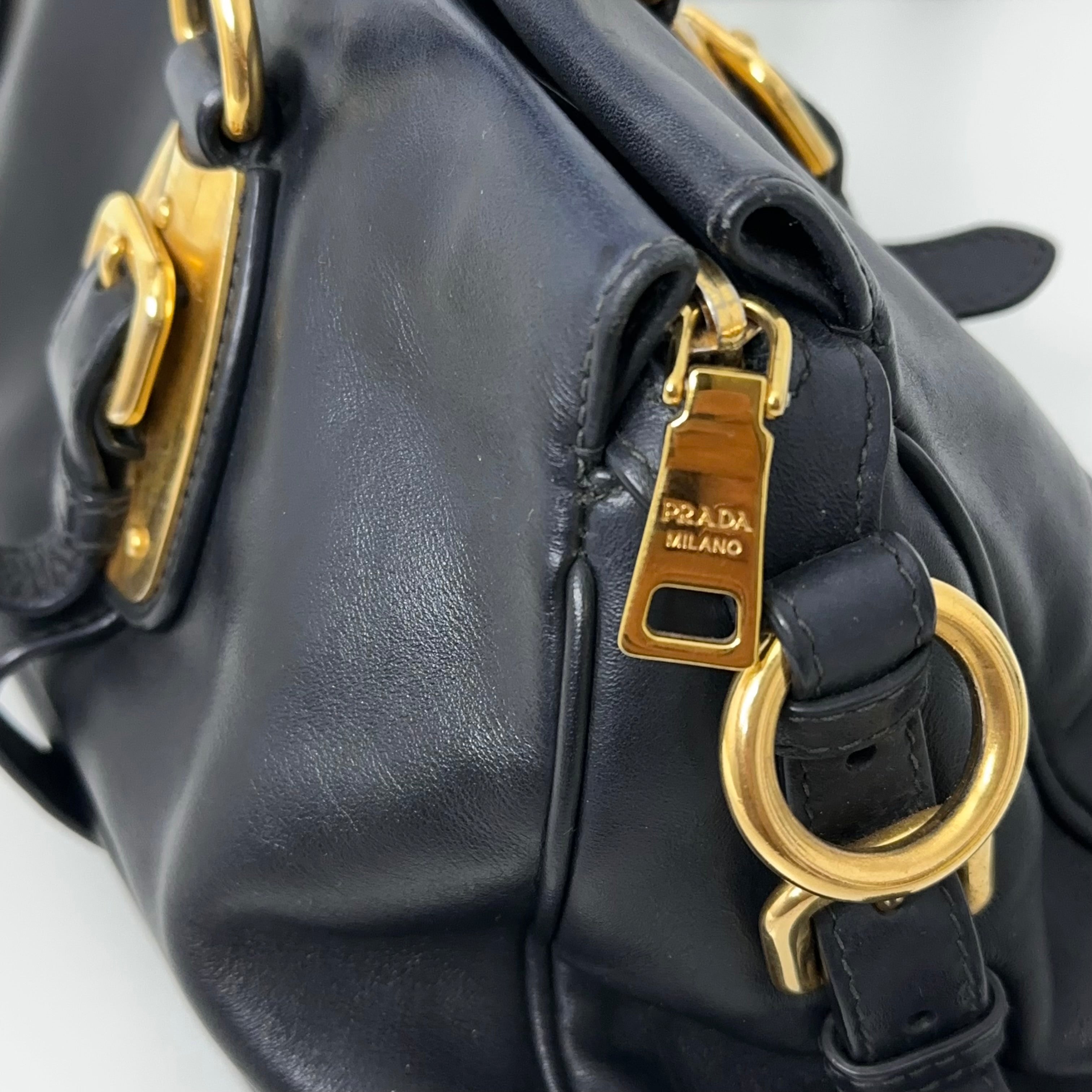 Bauletto Navy Handbag