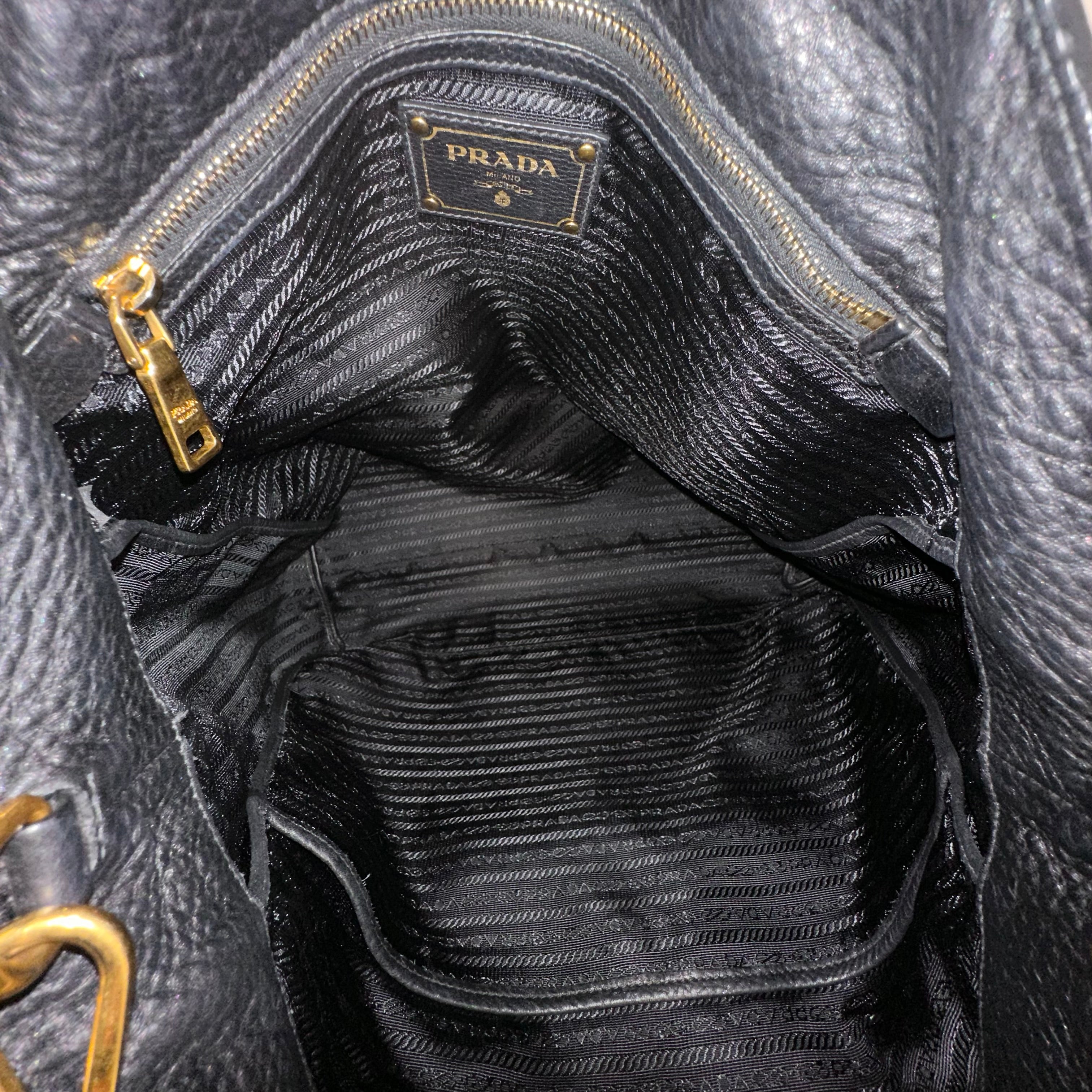 Black Vitello Leather Tote