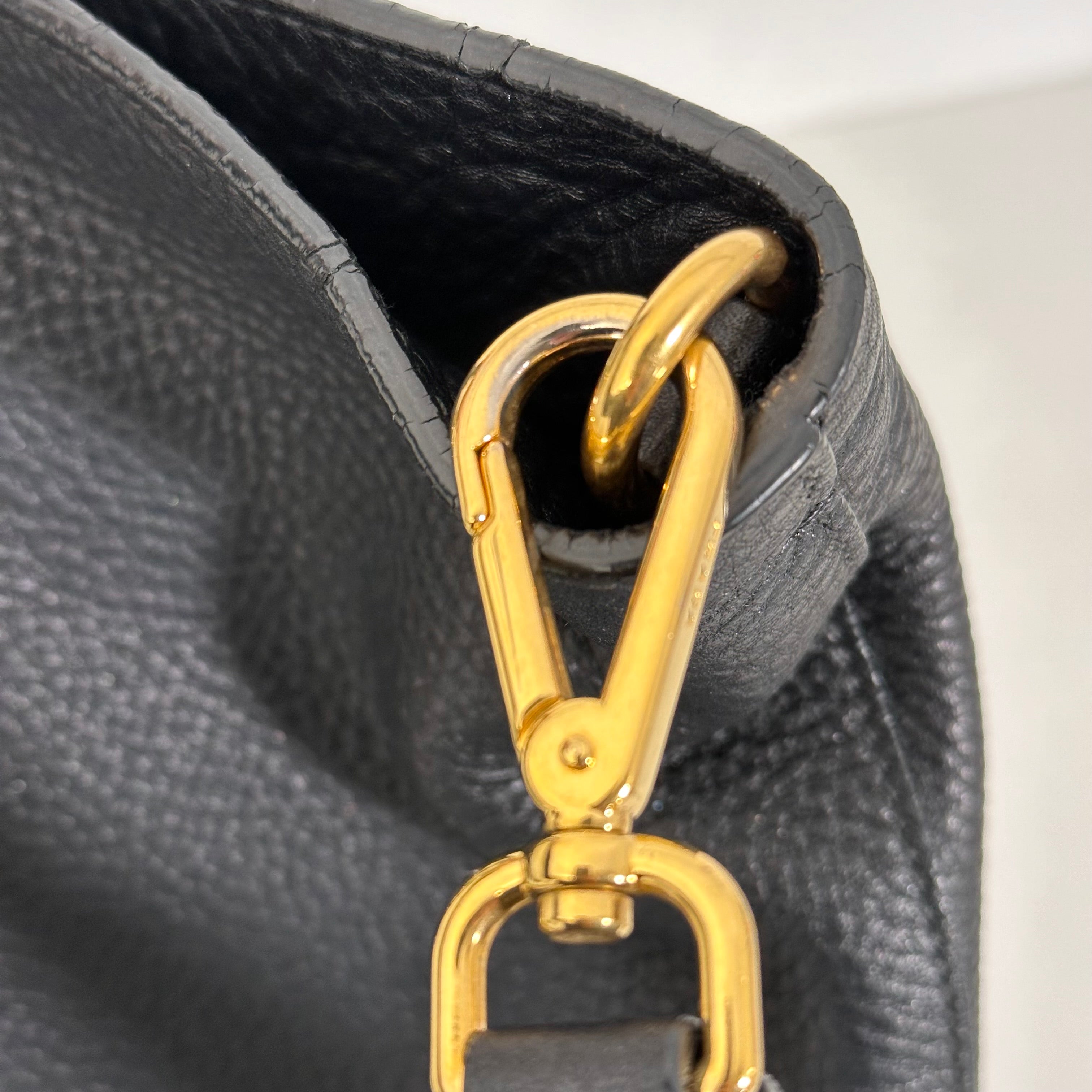 Black Vitello Leather Tote
