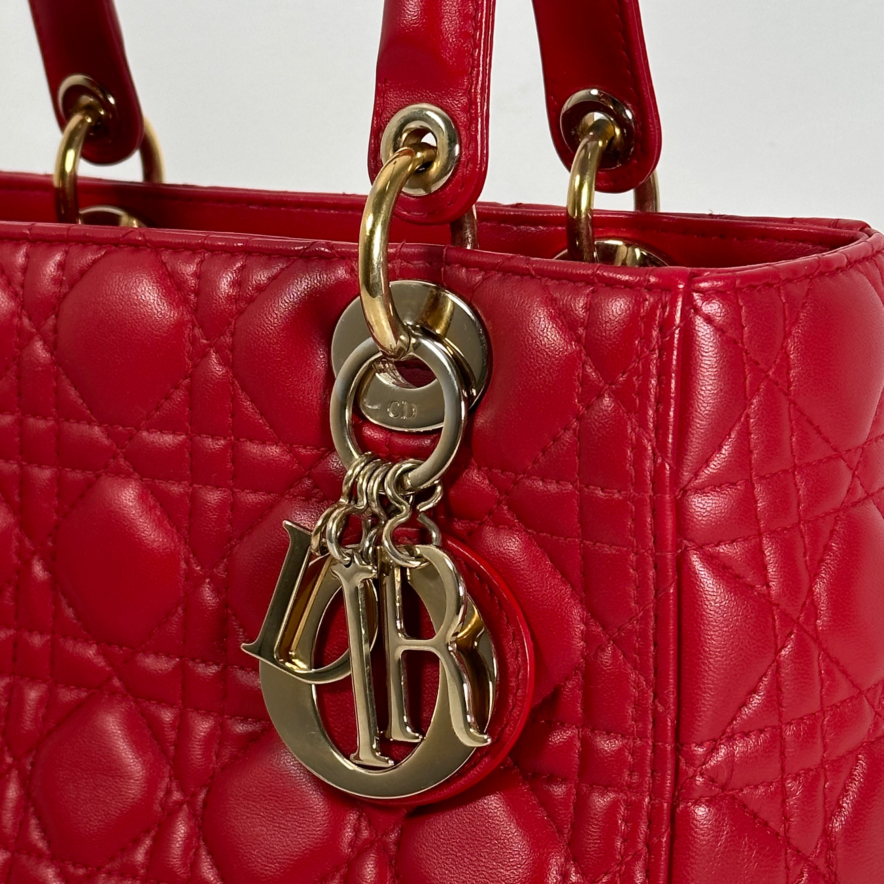 Red Medium Lady Dior