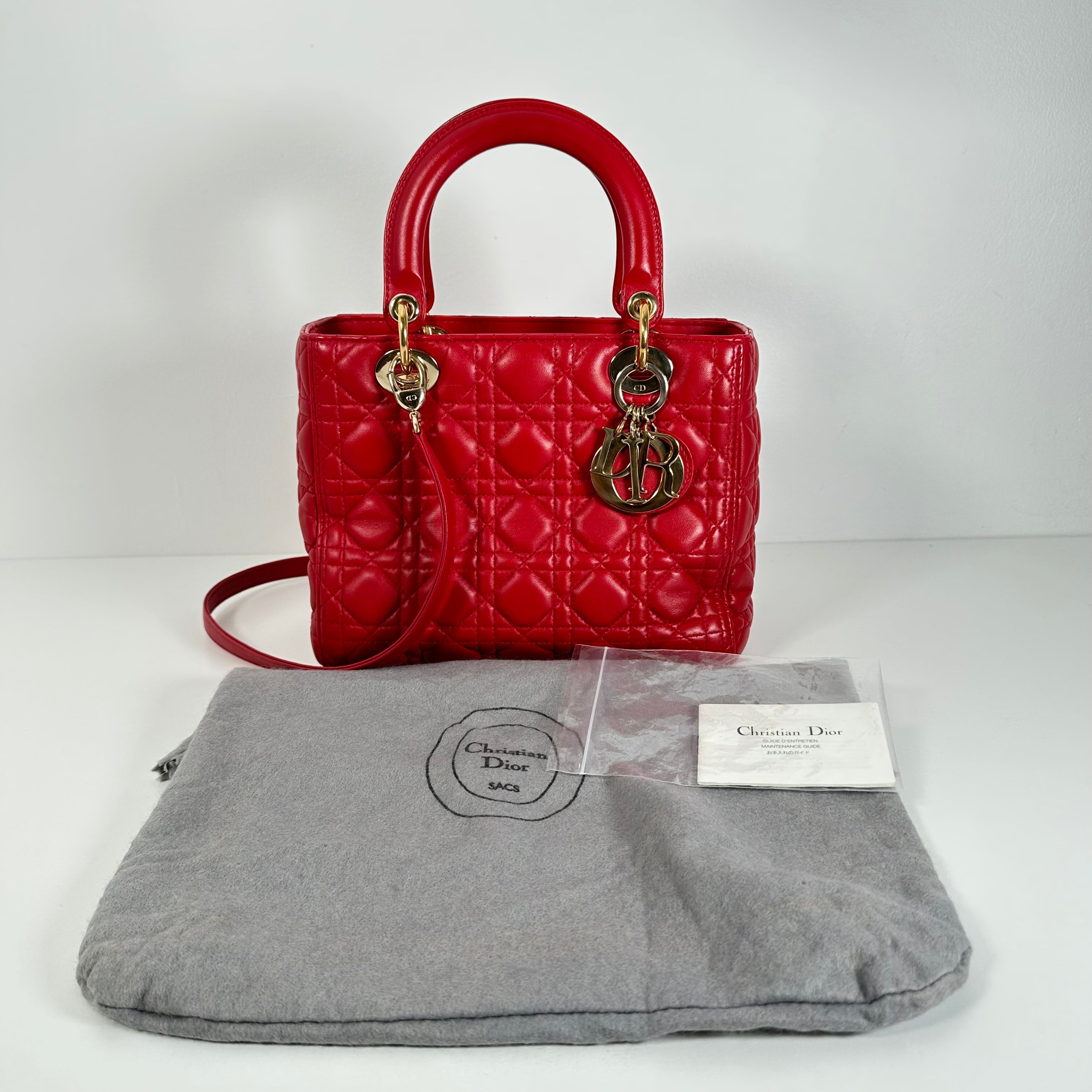 Red Medium Lady Dior