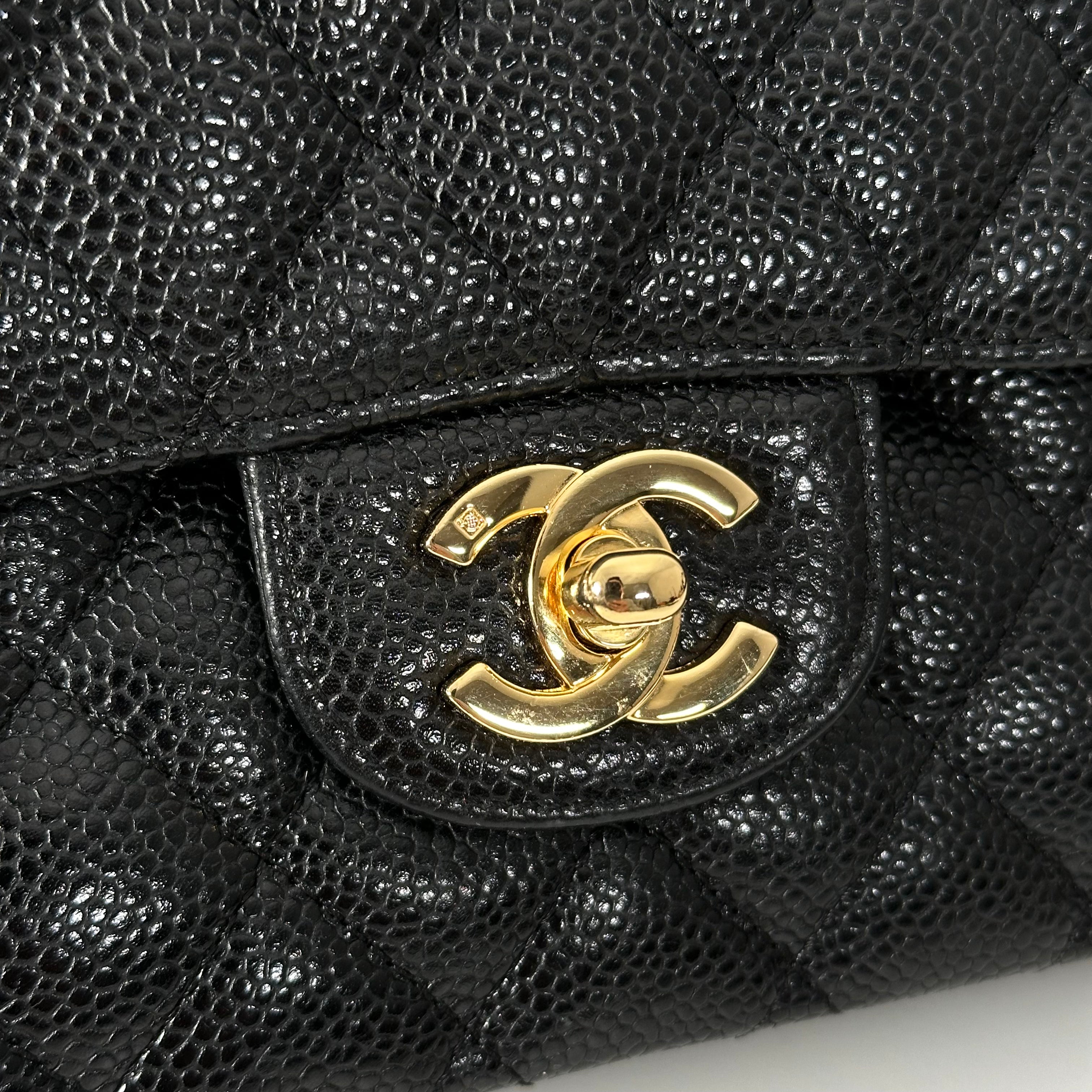 Black Caviar Medium Classic Double Flap