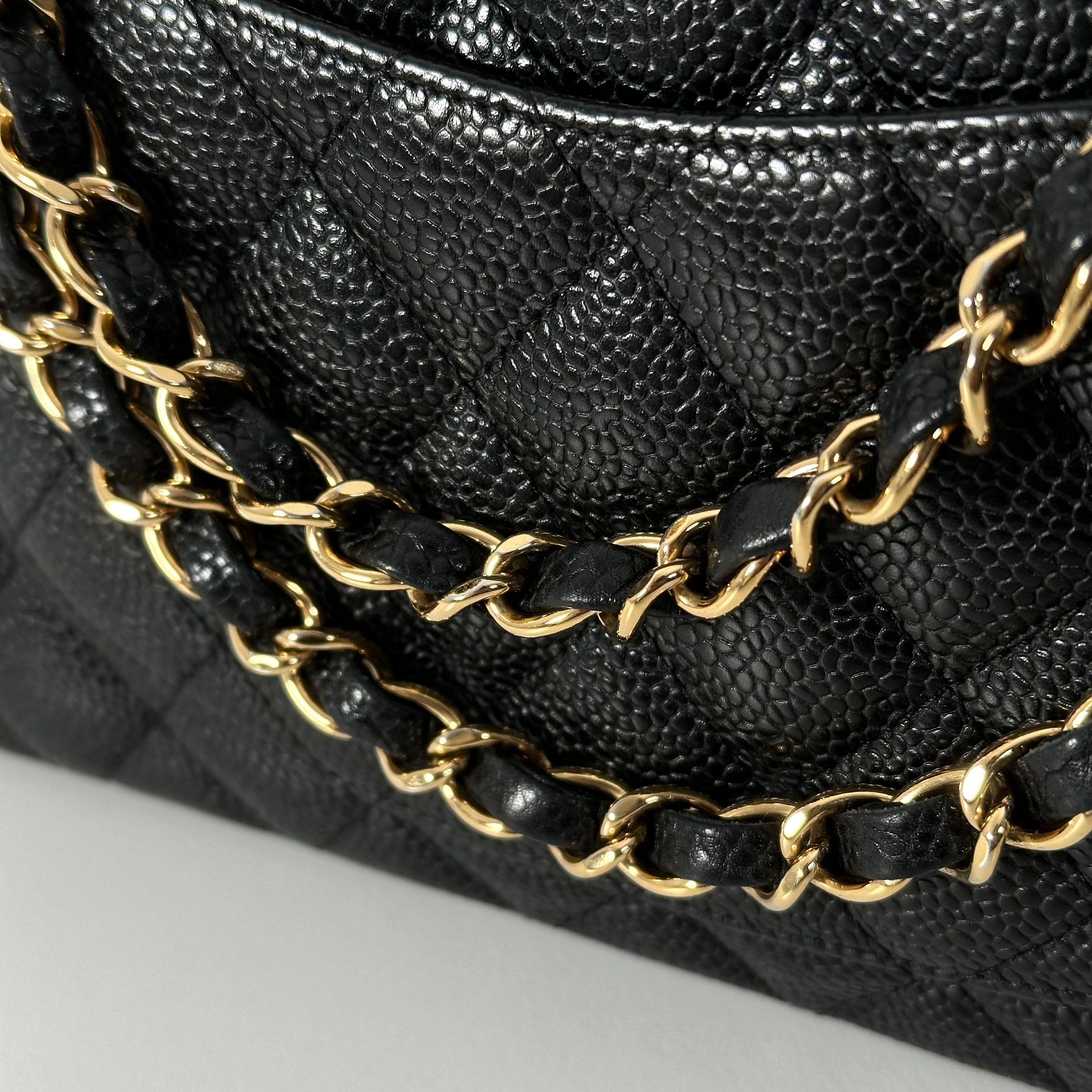 Black Caviar Medium Classic Double Flap