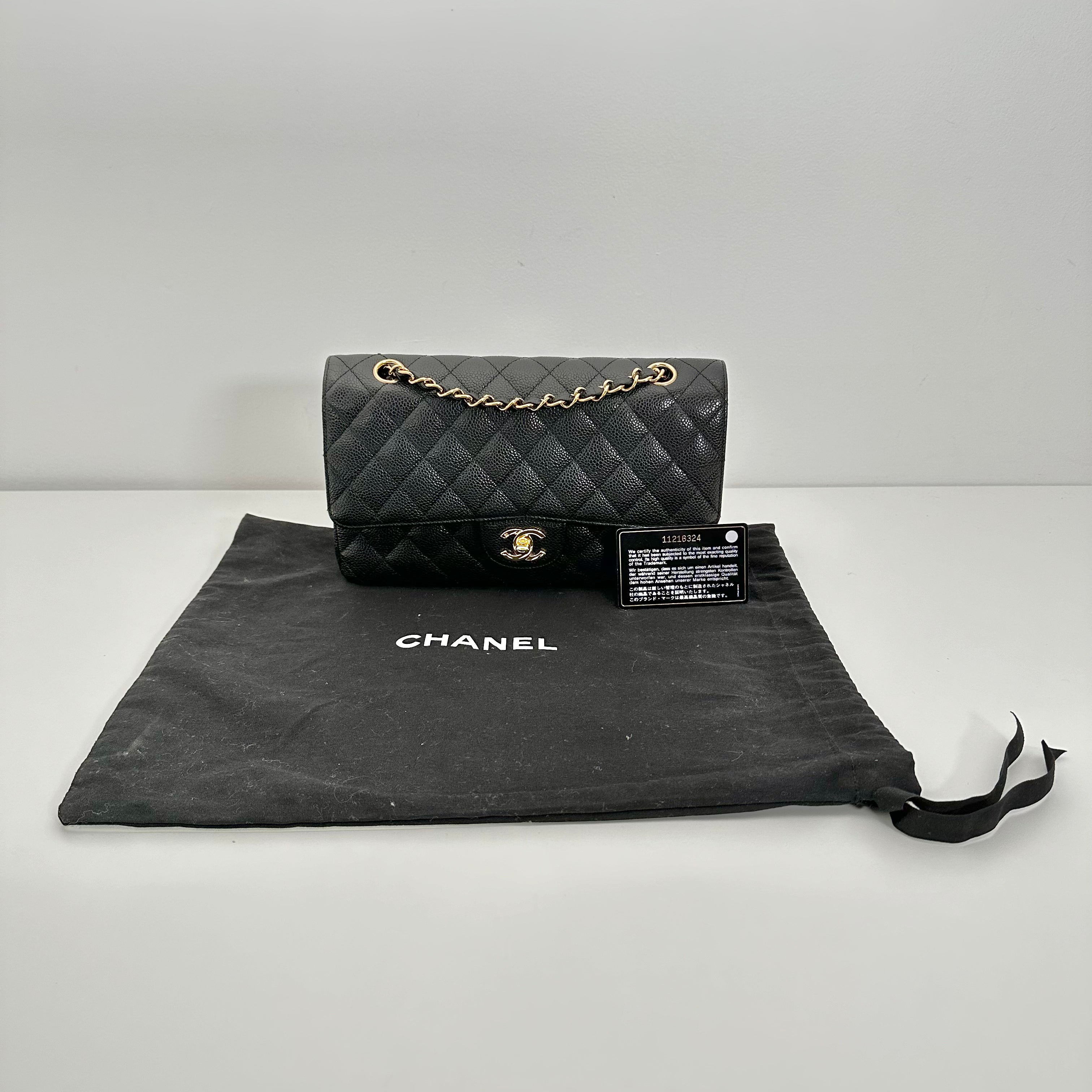 Black Caviar Medium Classic Double Flap