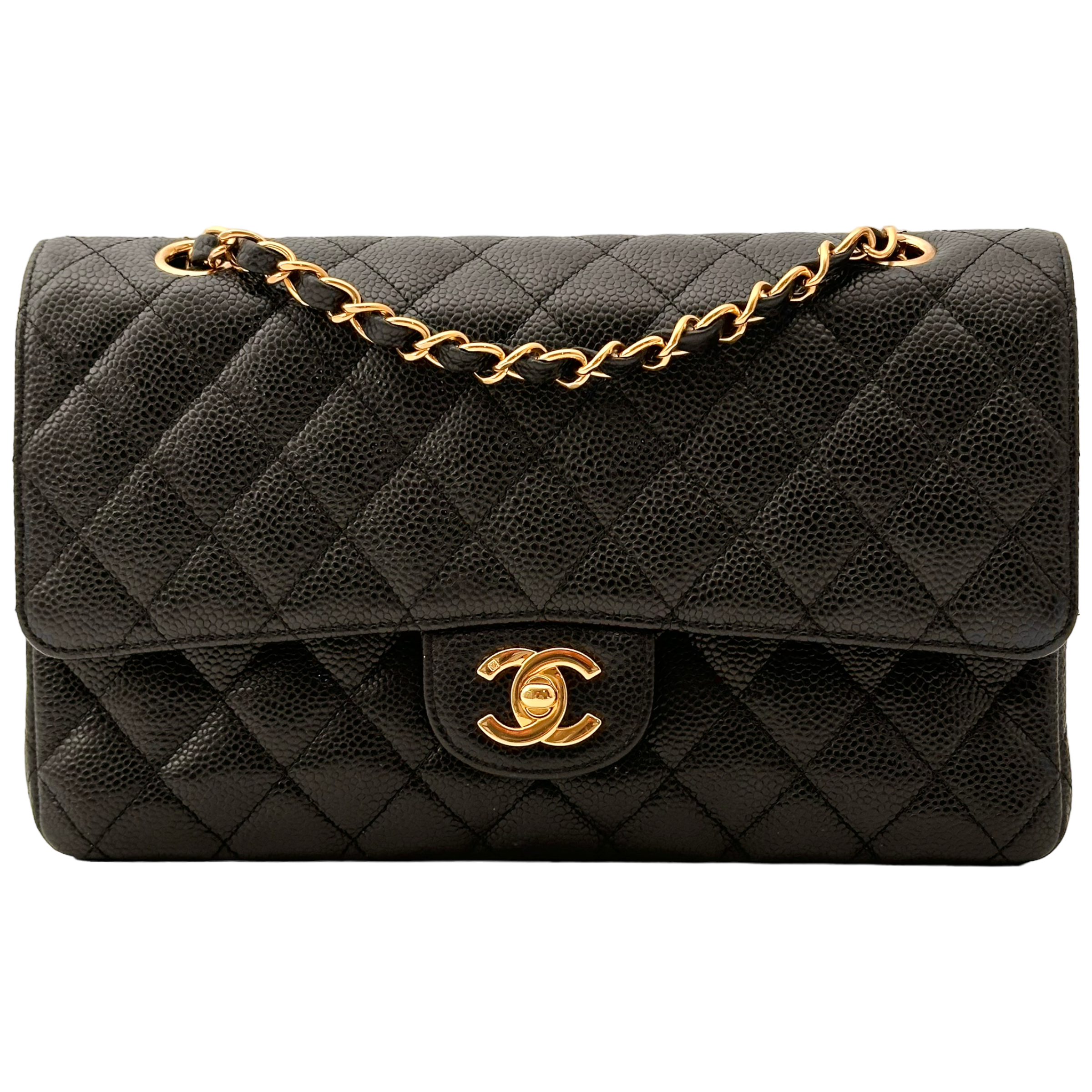 Black Caviar Medium Classic Double Flap
