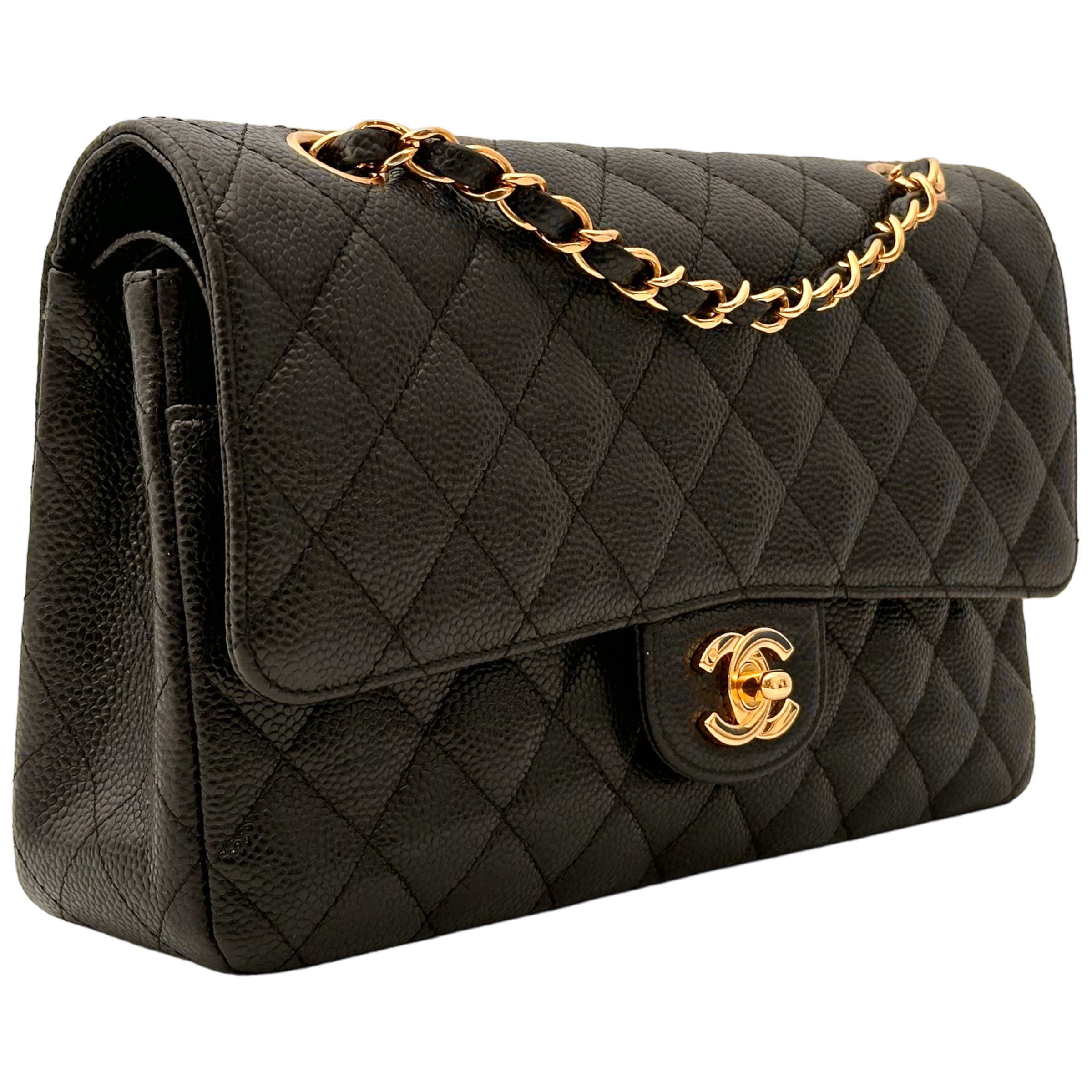 Black Caviar Medium Classic Double Flap