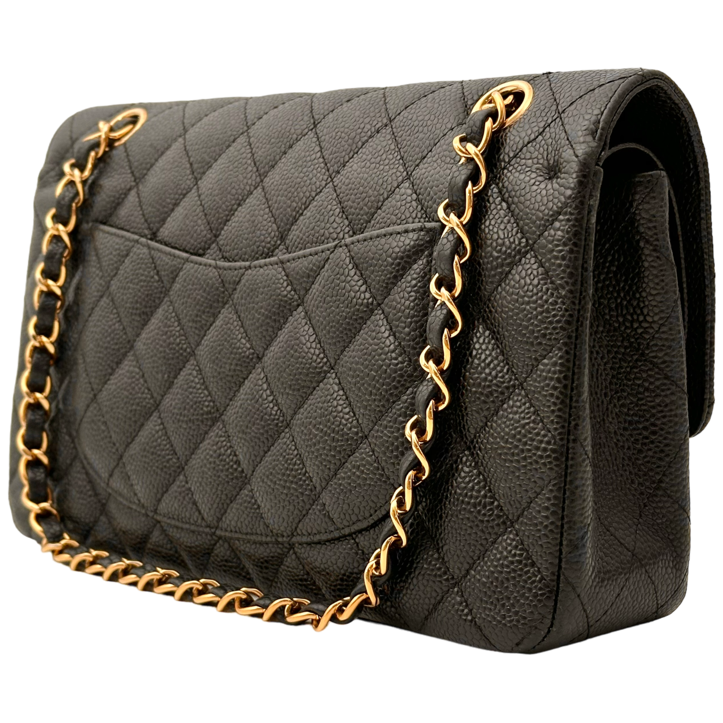 Black Caviar Medium Classic Double Flap