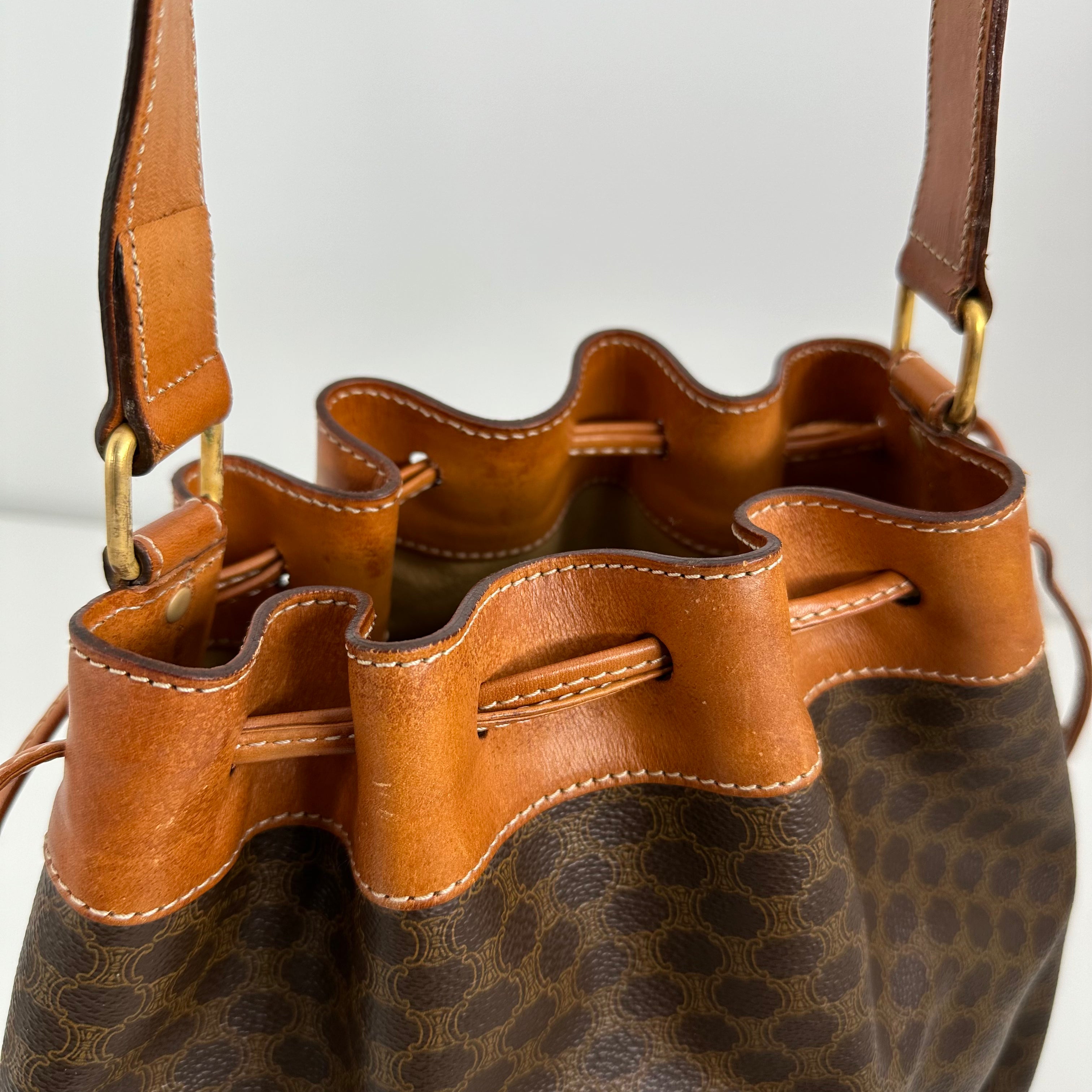 Vintage Macadam Bucket Bag w/Pouch