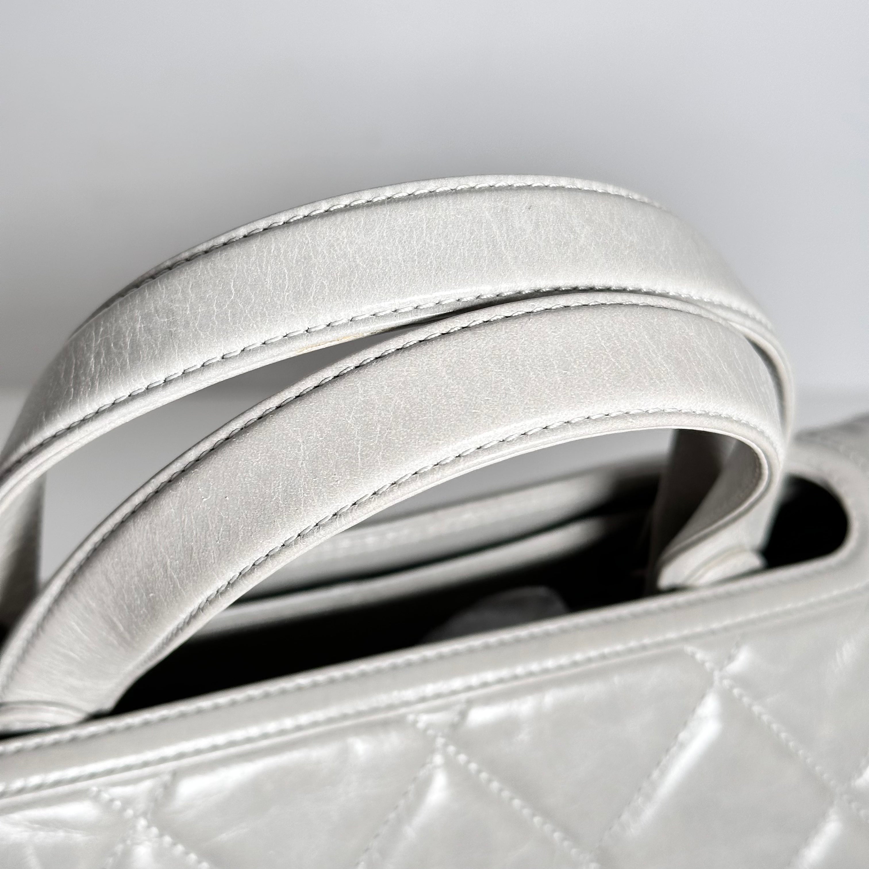 Grey Convertible Boy Aged Calfskin Tote