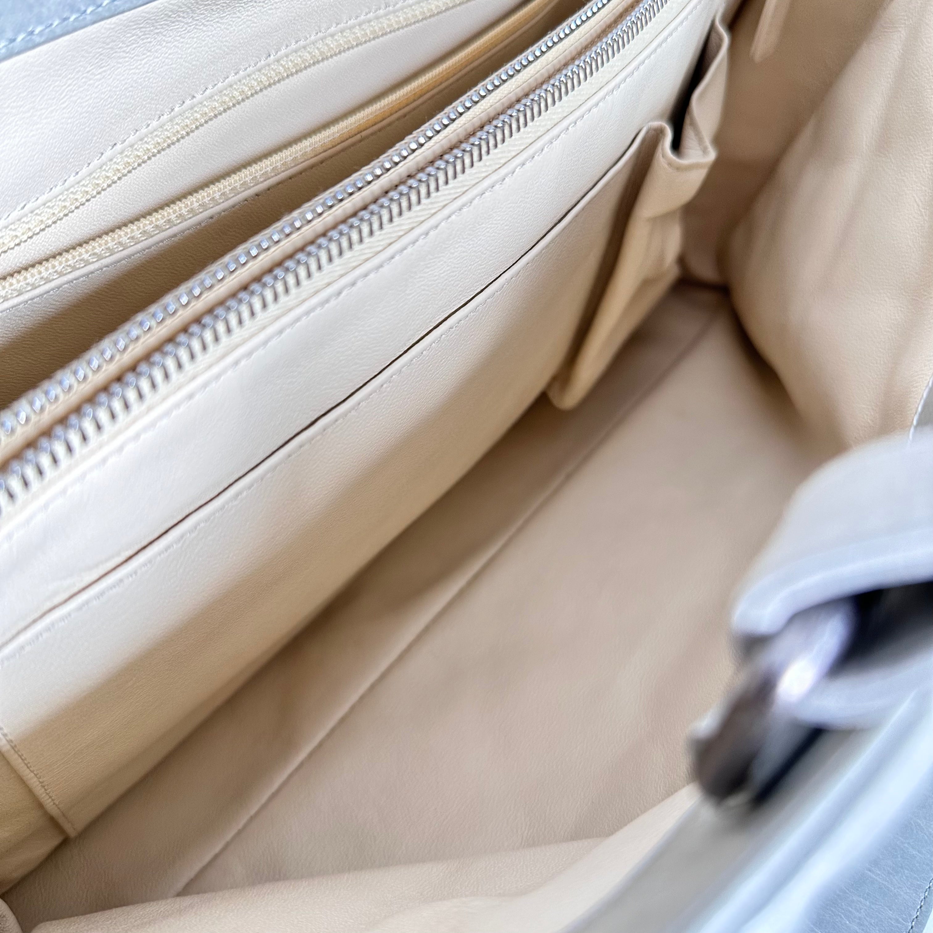 Grey Convertible Boy Aged Calfskin Tote