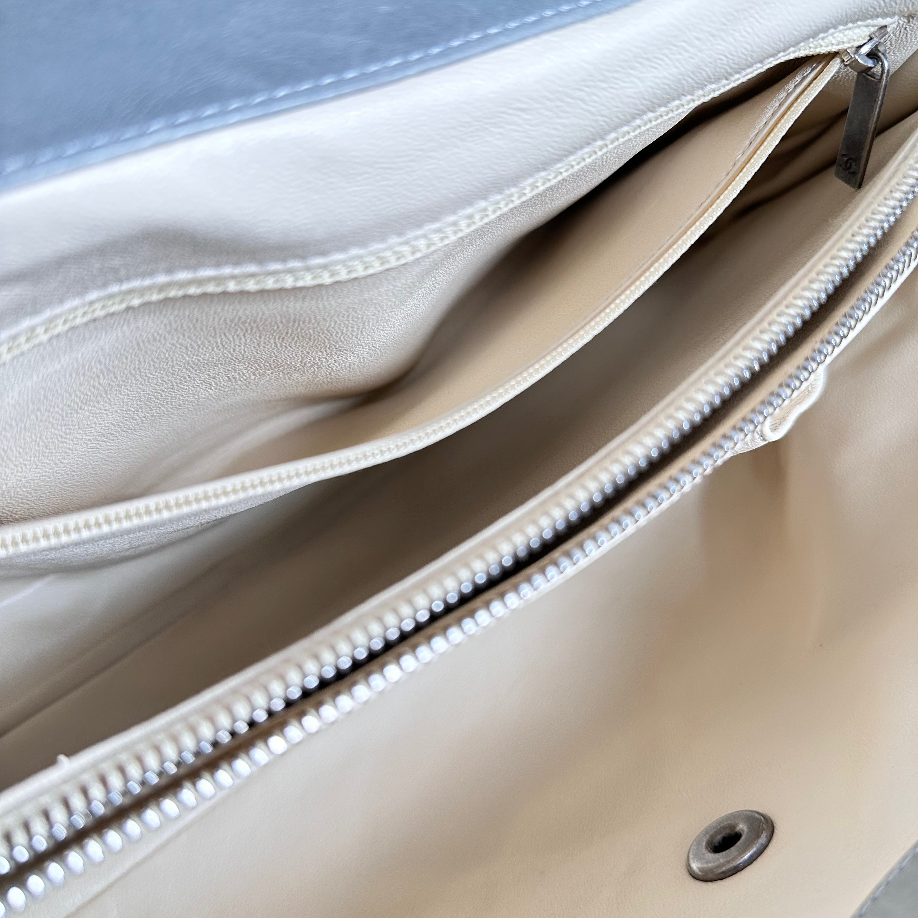 Grey Convertible Boy Aged Calfskin Tote