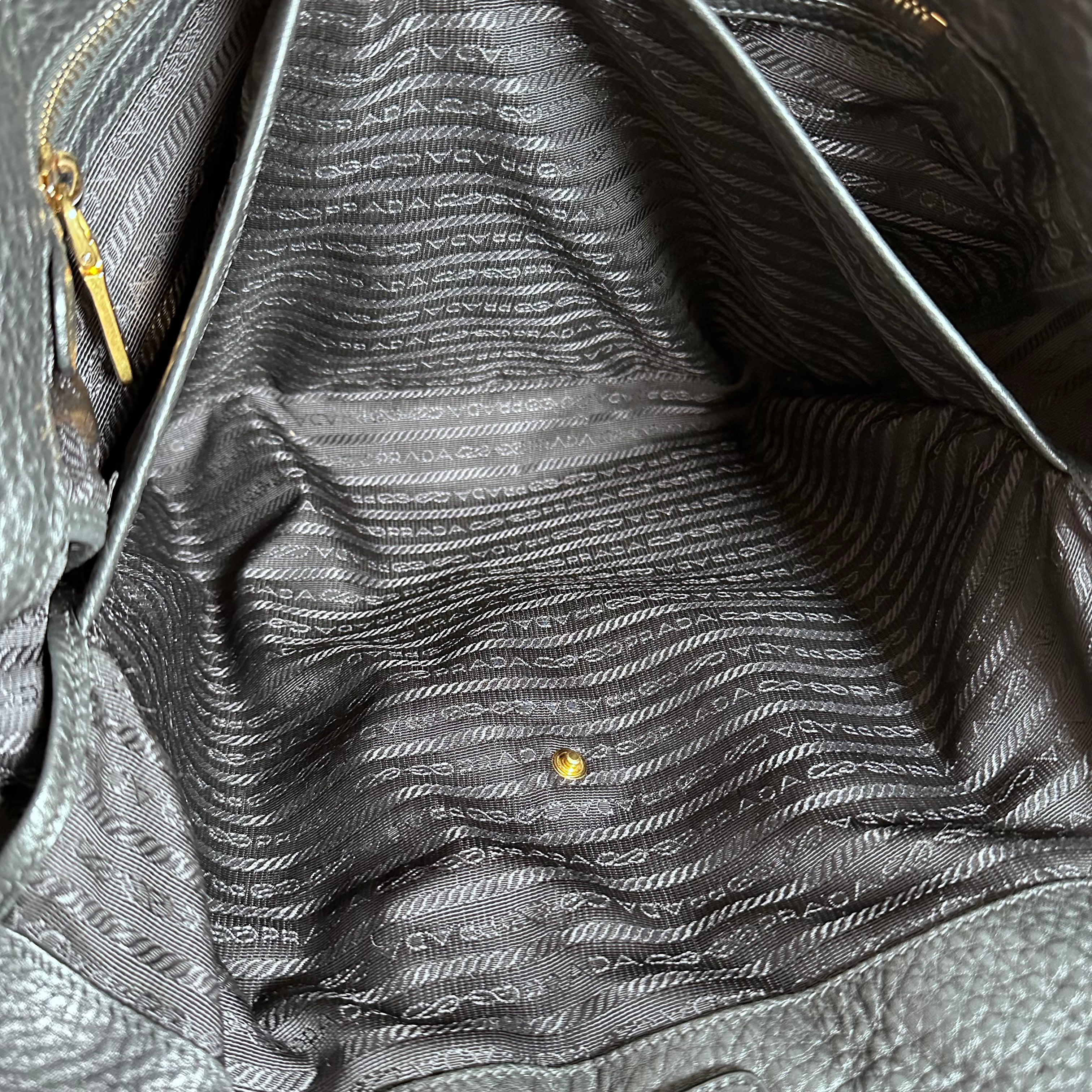 Black Vitello Leather Tote