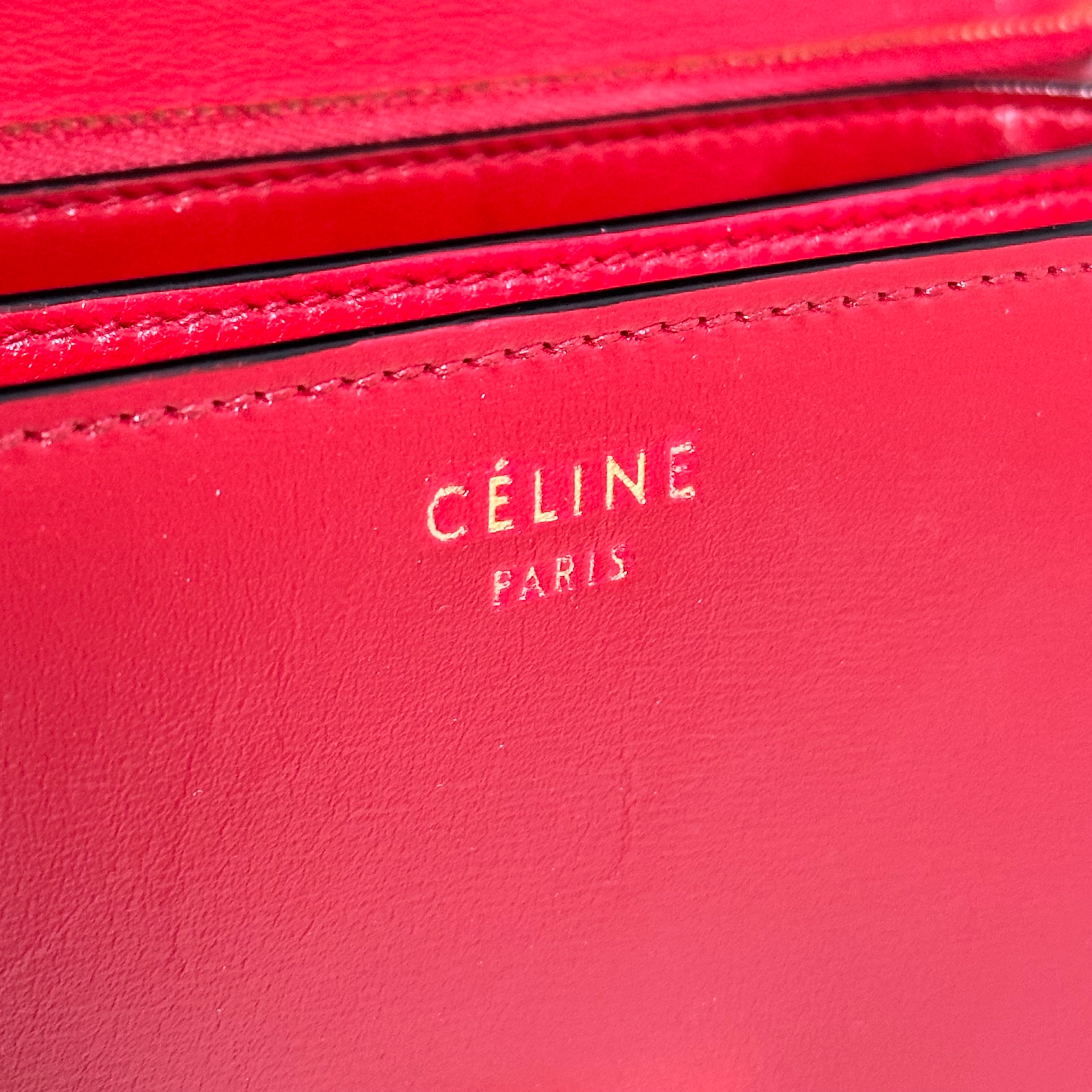Medium Classic Bag in Box Calfskin Red