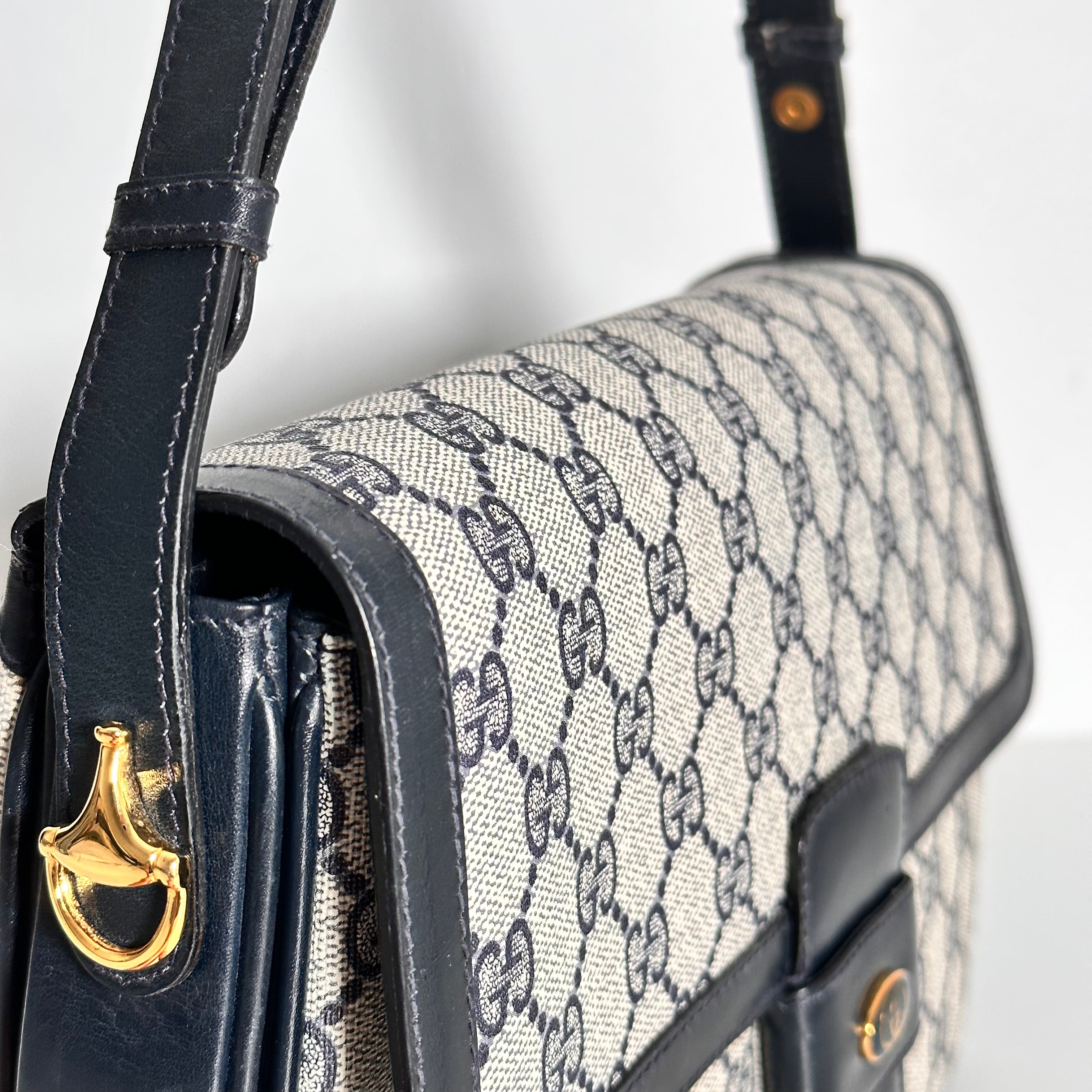 Navy GG Web Crossbody