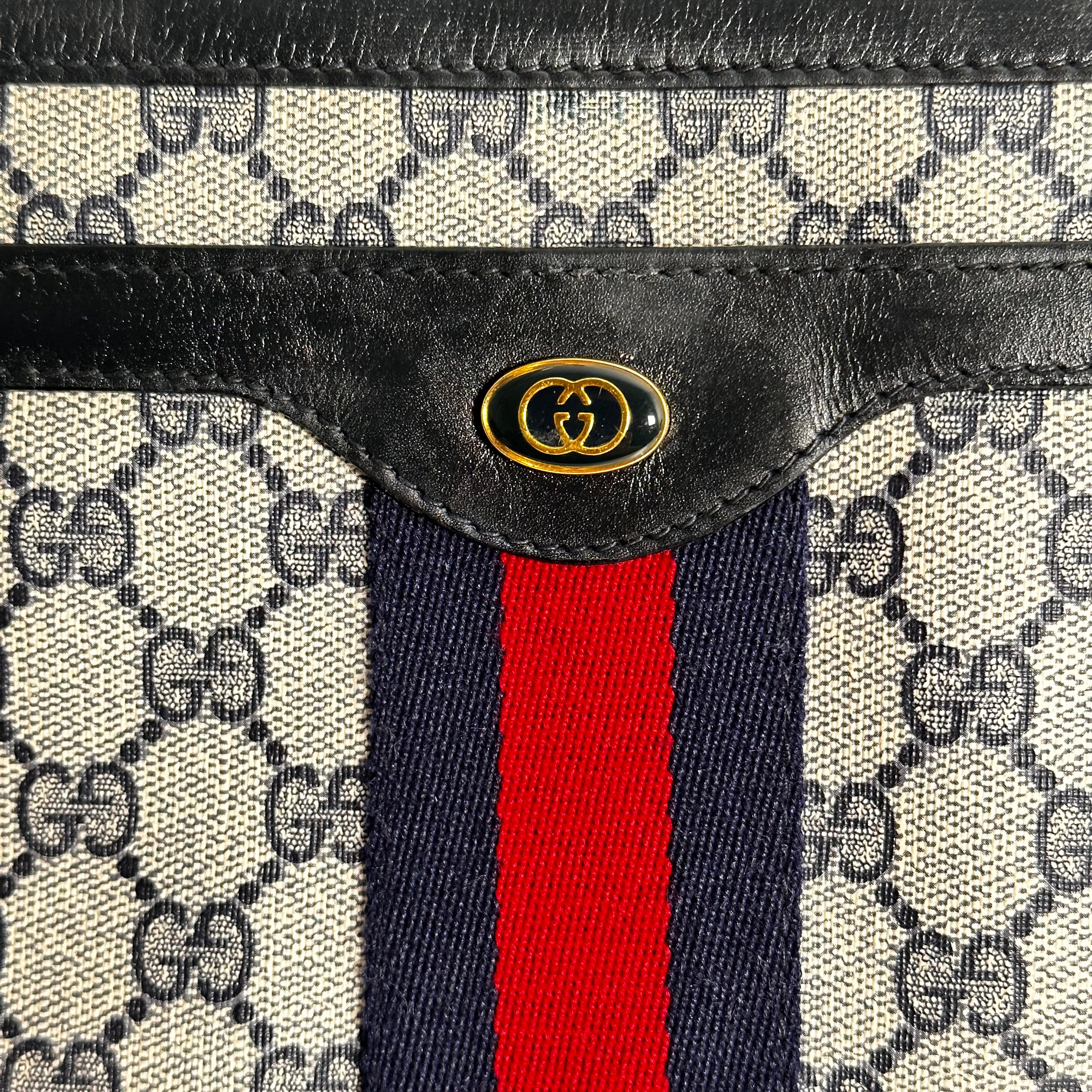 Vintage Navy and Red Stripe Shoulder Bag