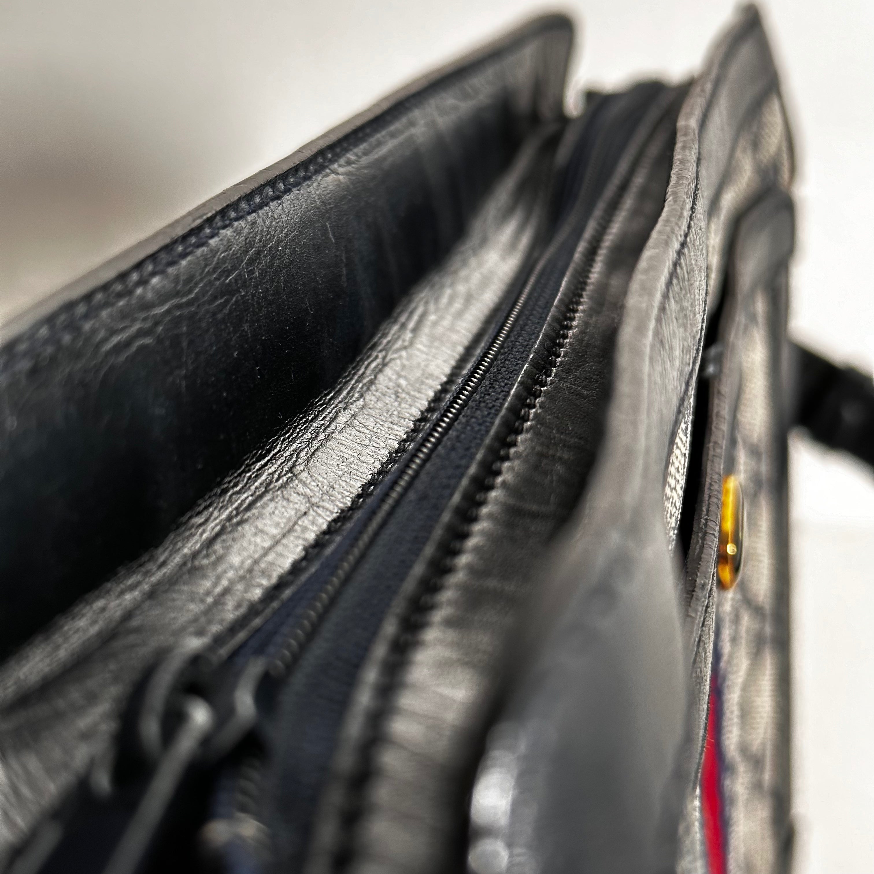 Vintage Navy and Red Stripe Shoulder Bag