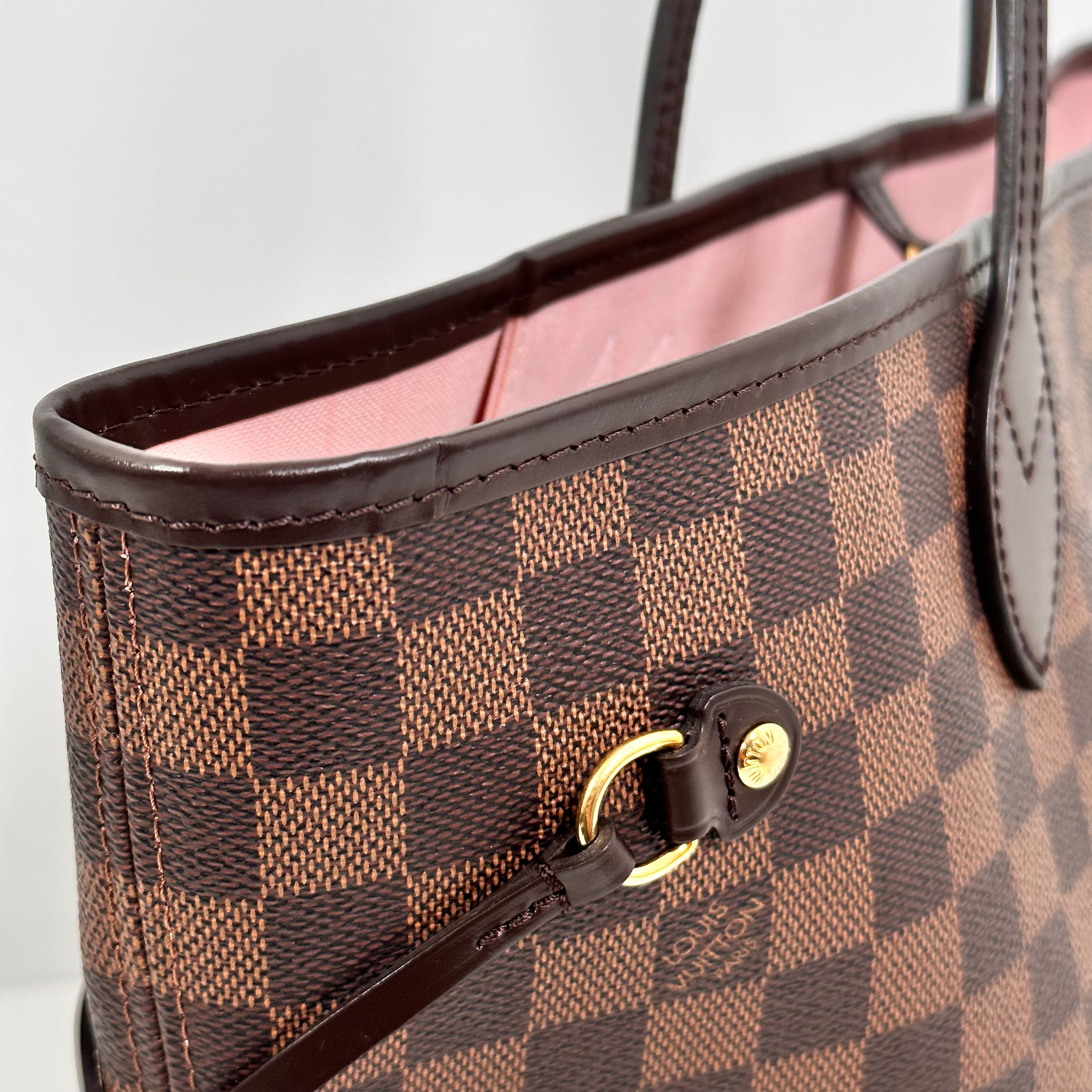 Damier Ebene Neverfull MM Rose Ballerine