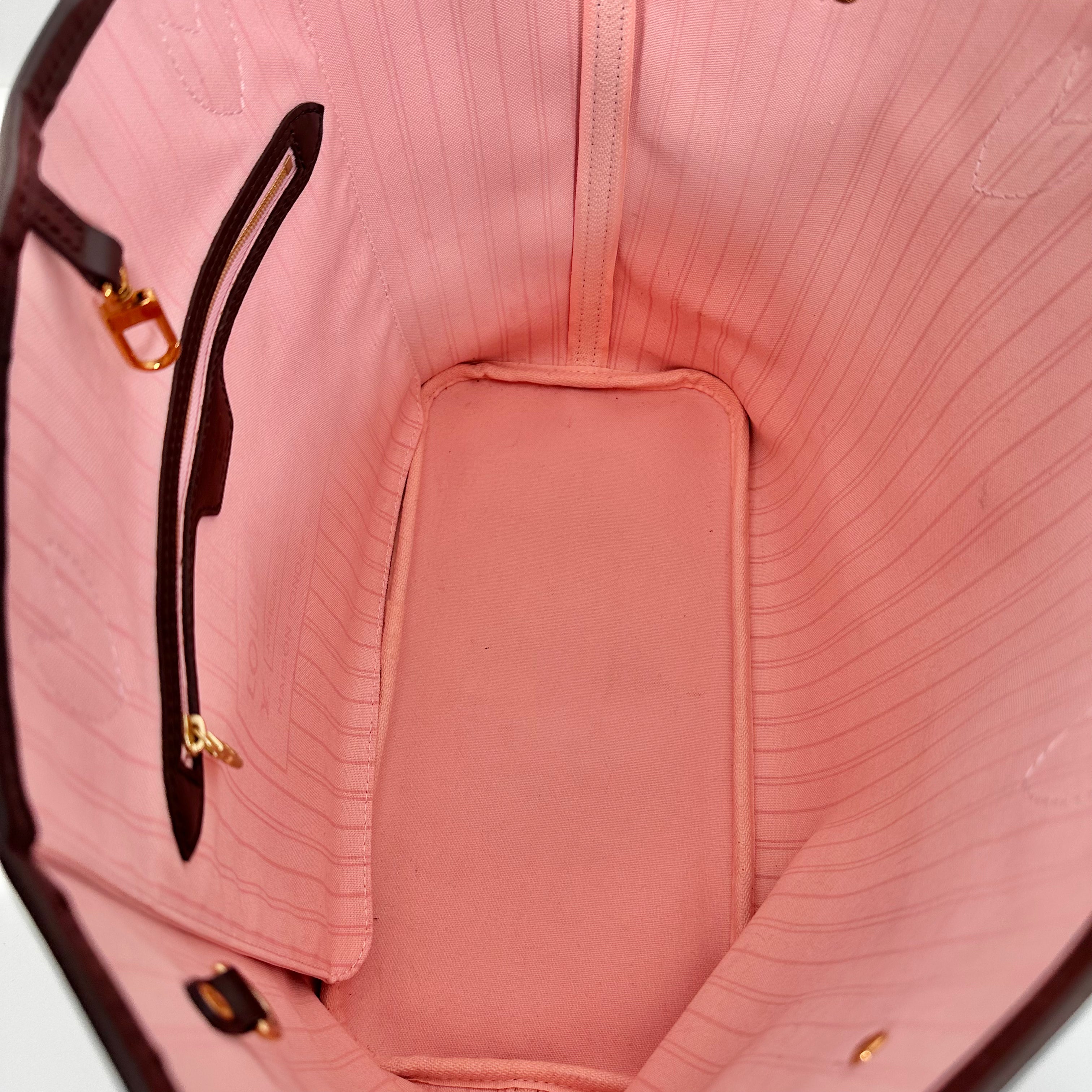 Damier Ebene Neverfull MM Rose Ballerine