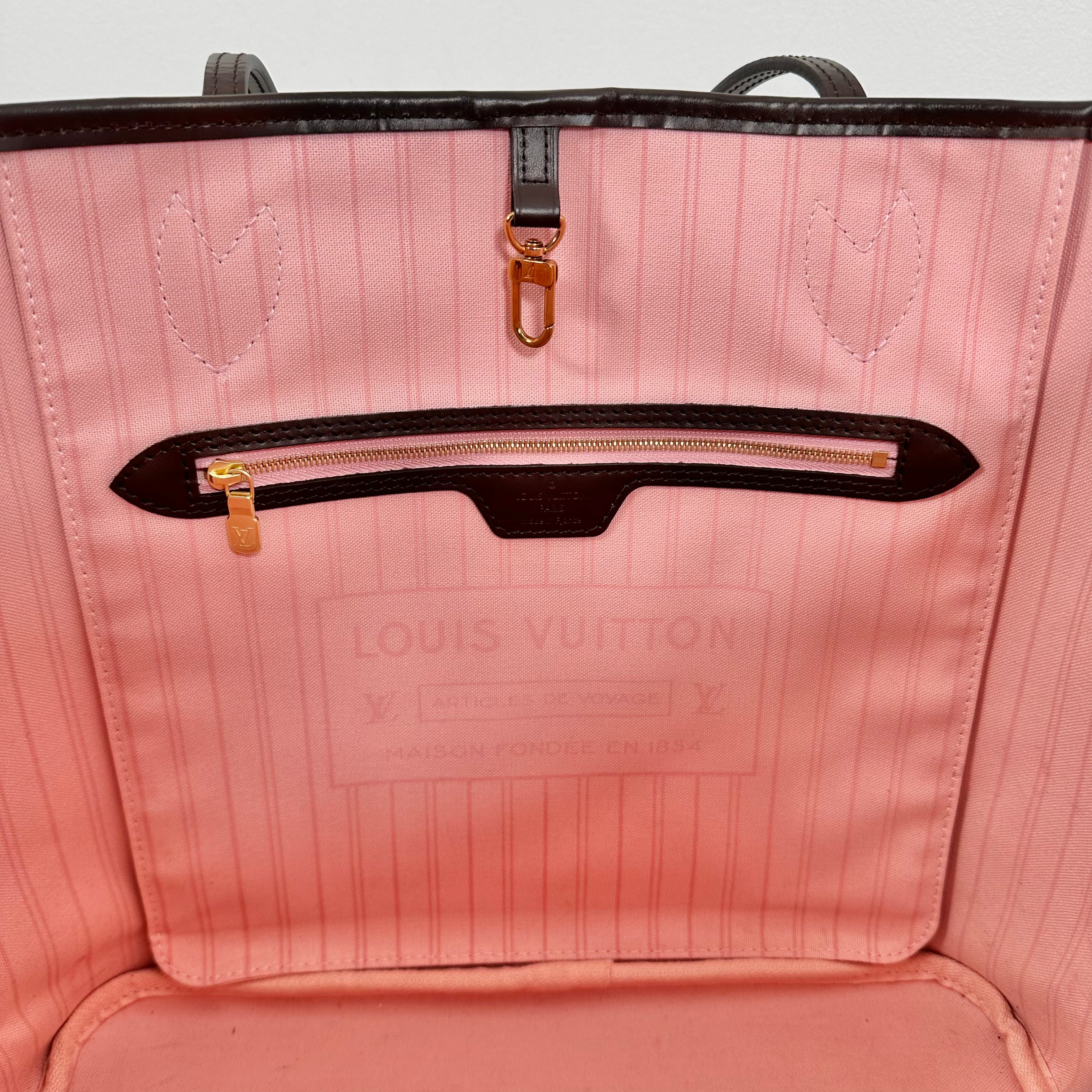 Damier Ebene Neverfull MM Rose Ballerine