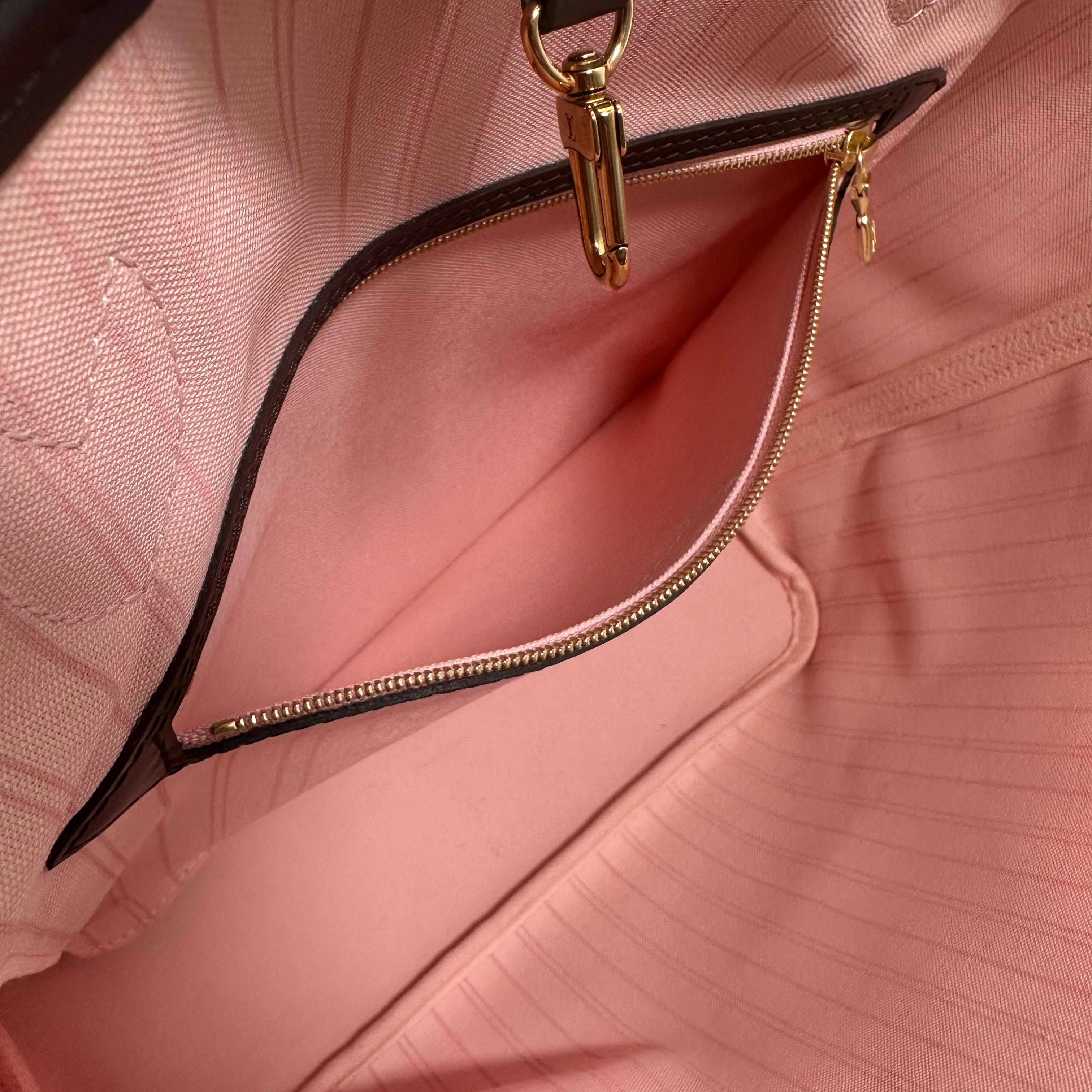 Damier Ebene Neverfull MM Rose Ballerine