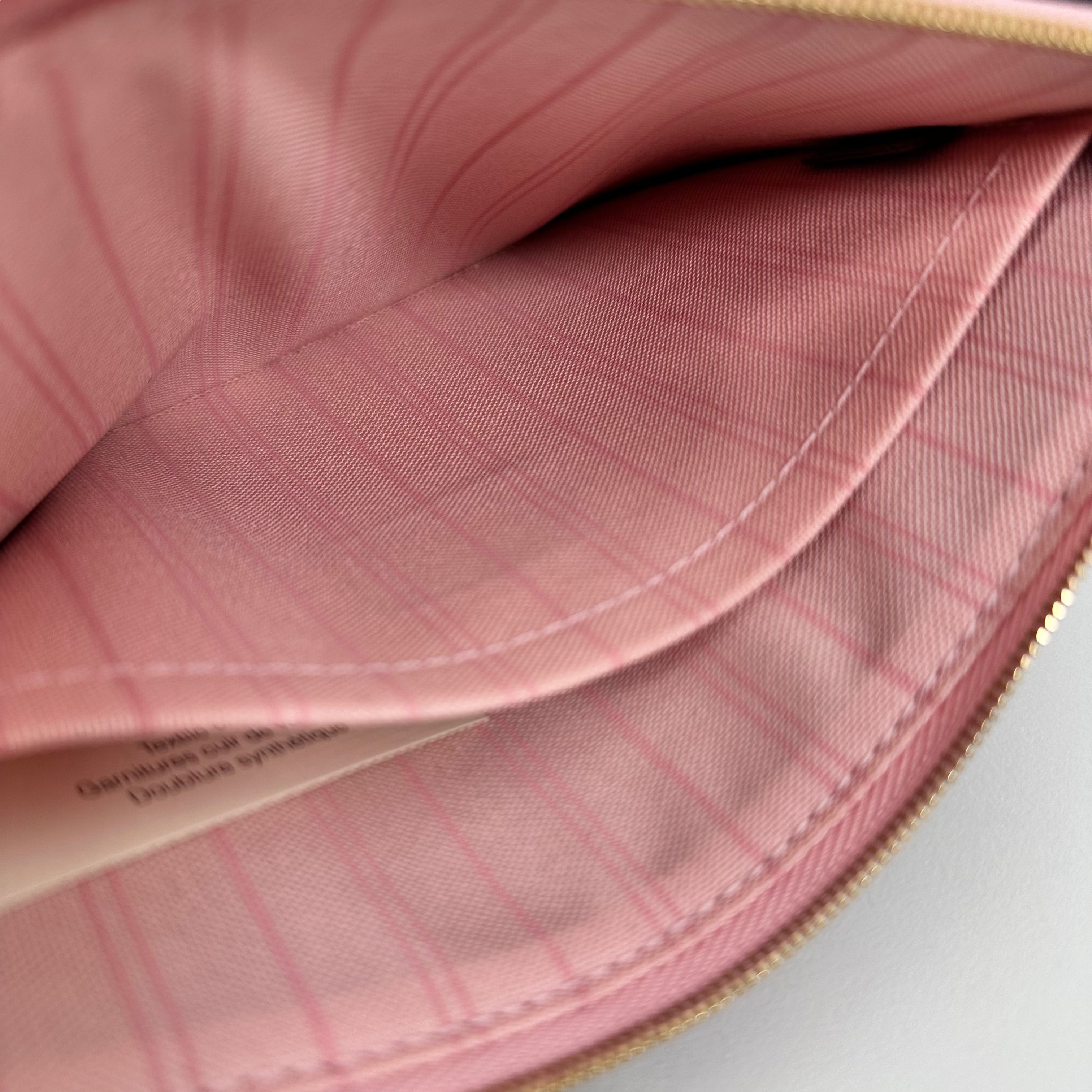 Damier Ebene Neverfull MM Rose Ballerine