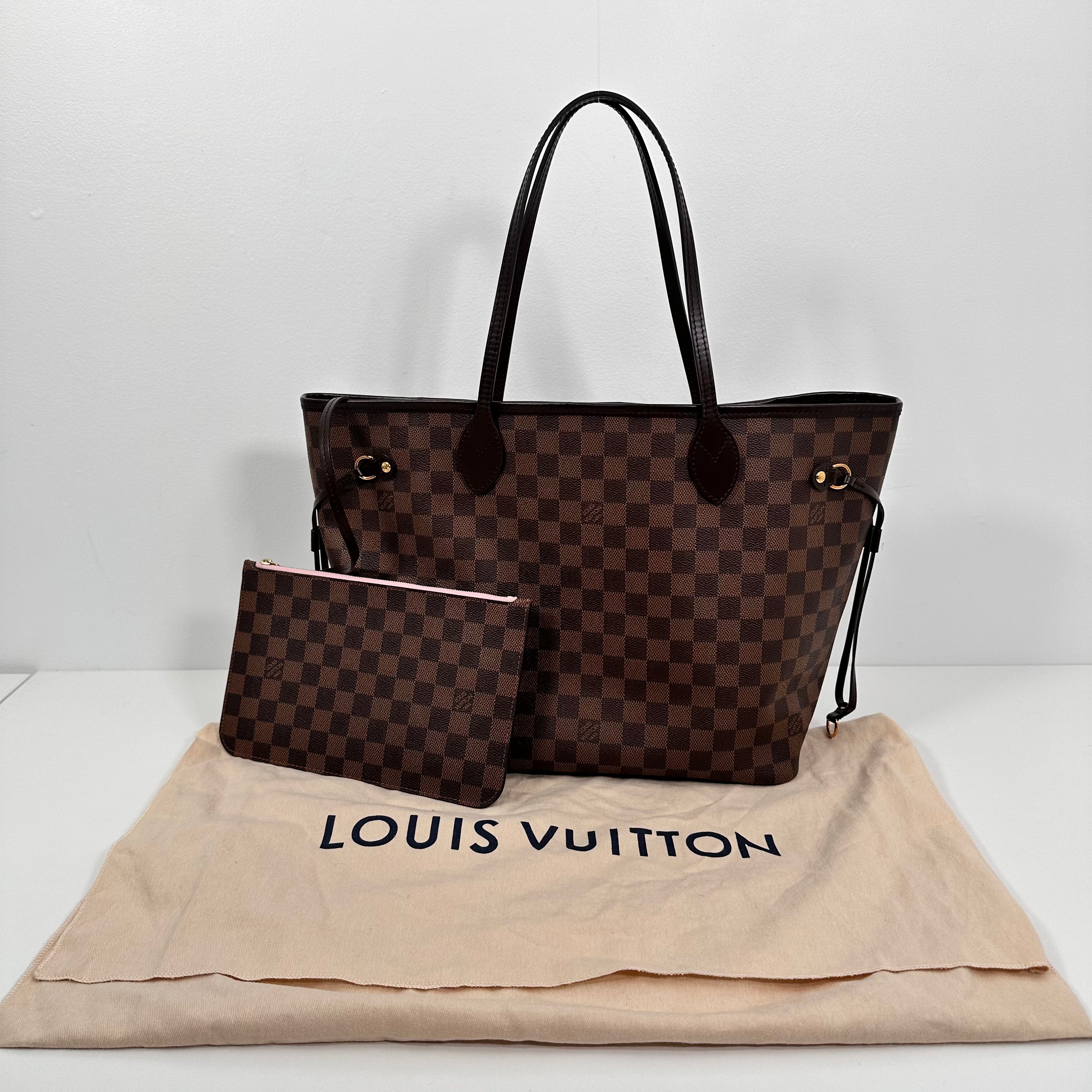 Damier Ebene Neverfull MM Rose Ballerine