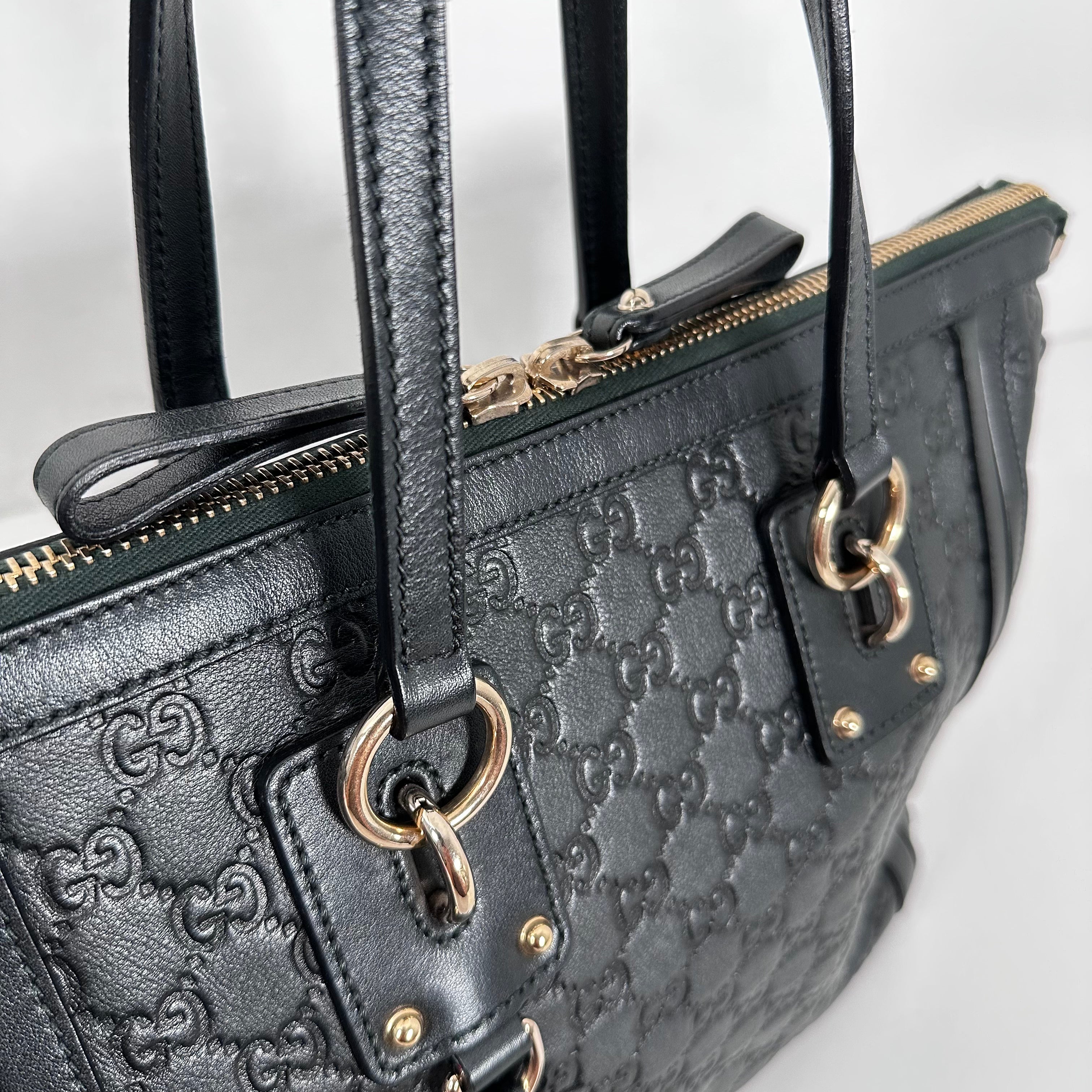 Guccissima Dark Seaweed Green Tote