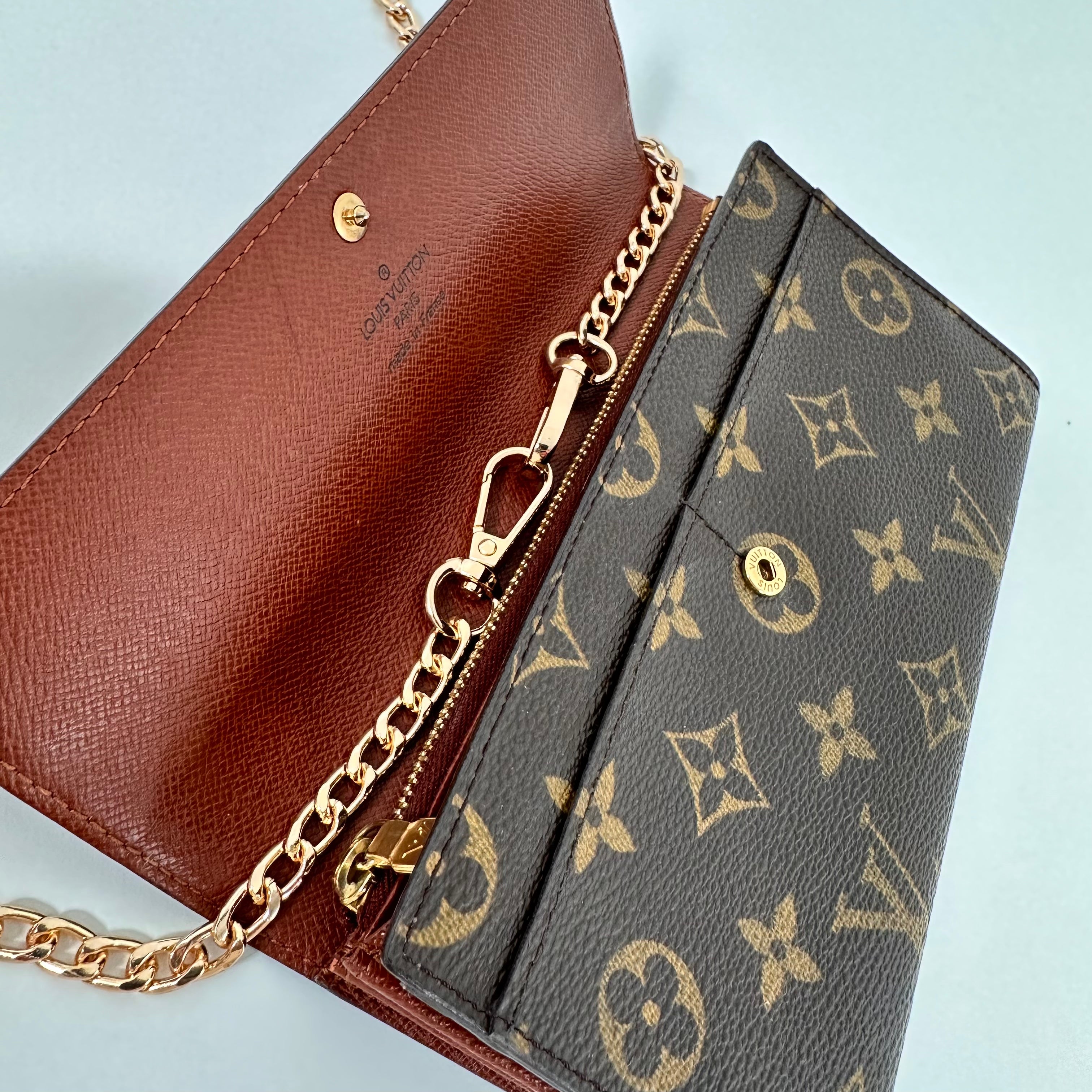 Monogram Money Wallet w/ Gold Chain