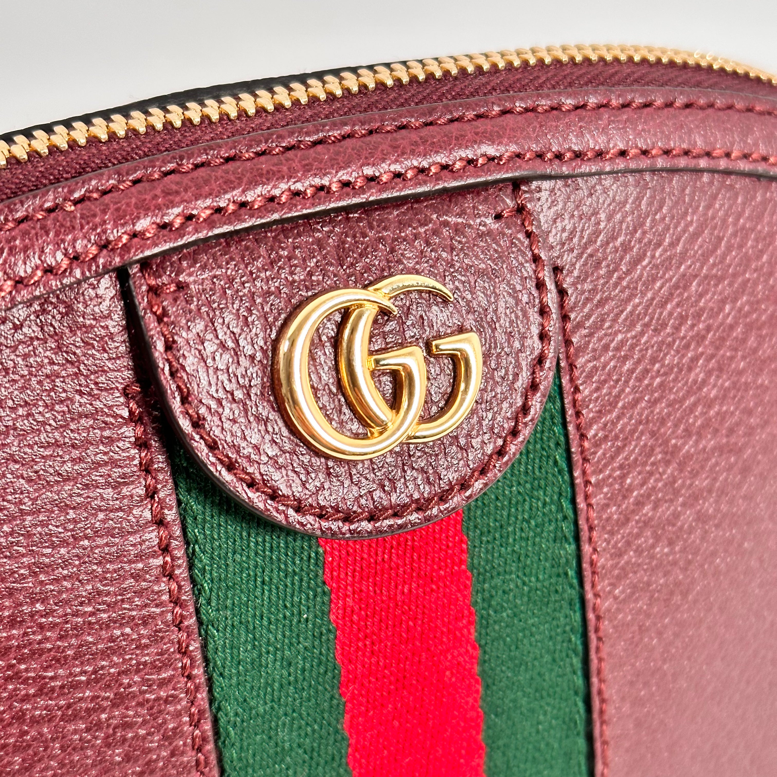 Burgundy Small Ophidia Shoulder Bag