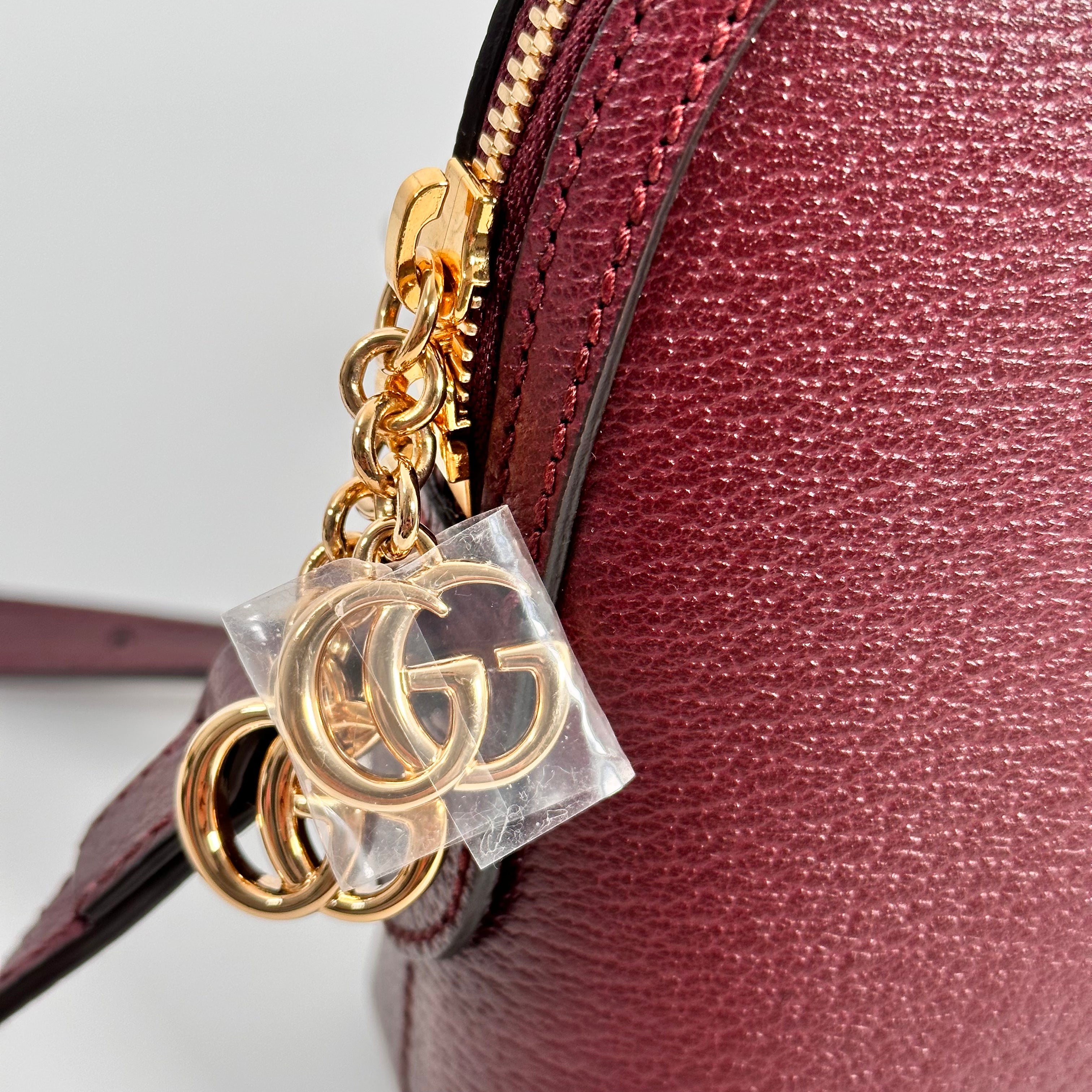 Burgundy Small Ophidia Shoulder Bag