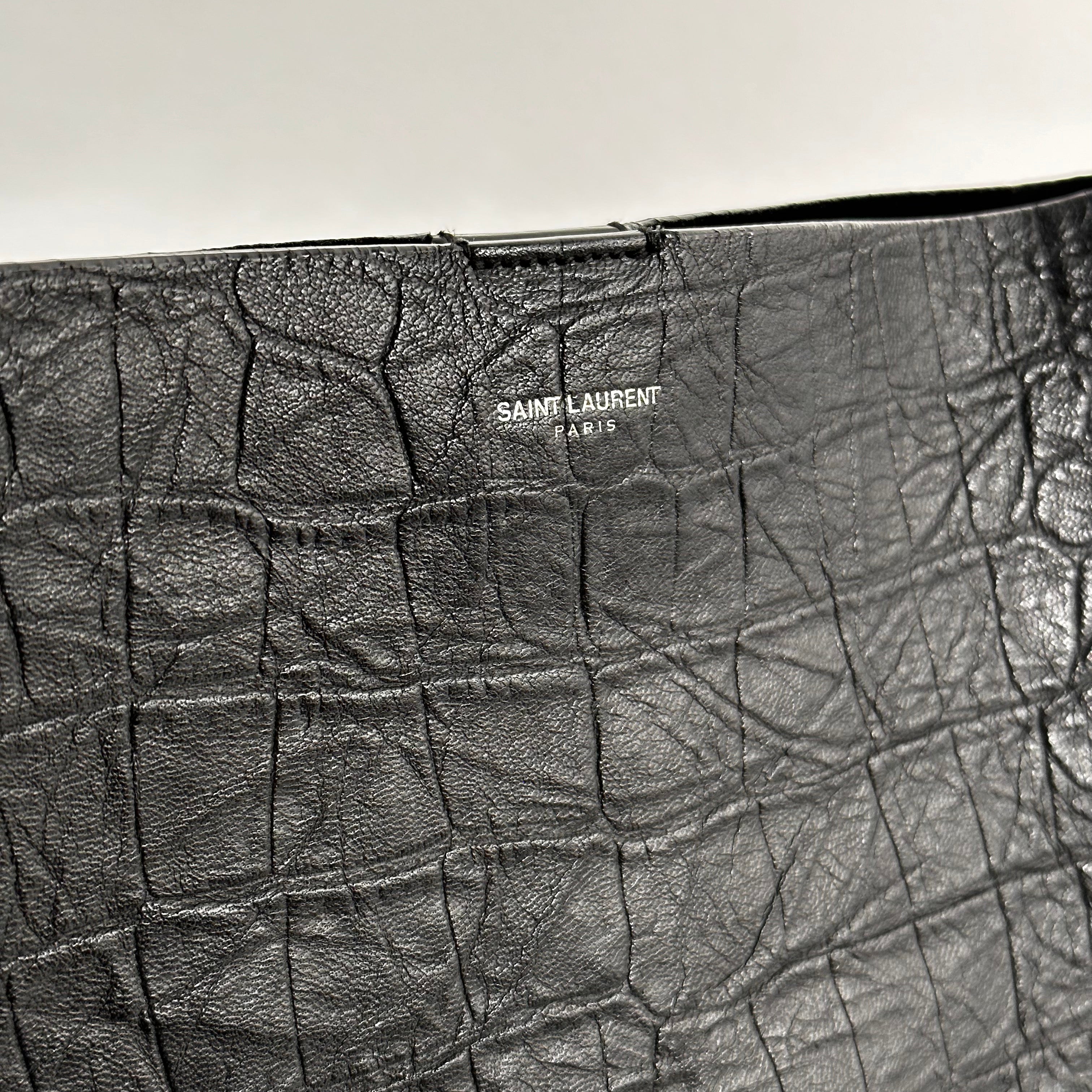 Black Crocodile Messenger Bag
