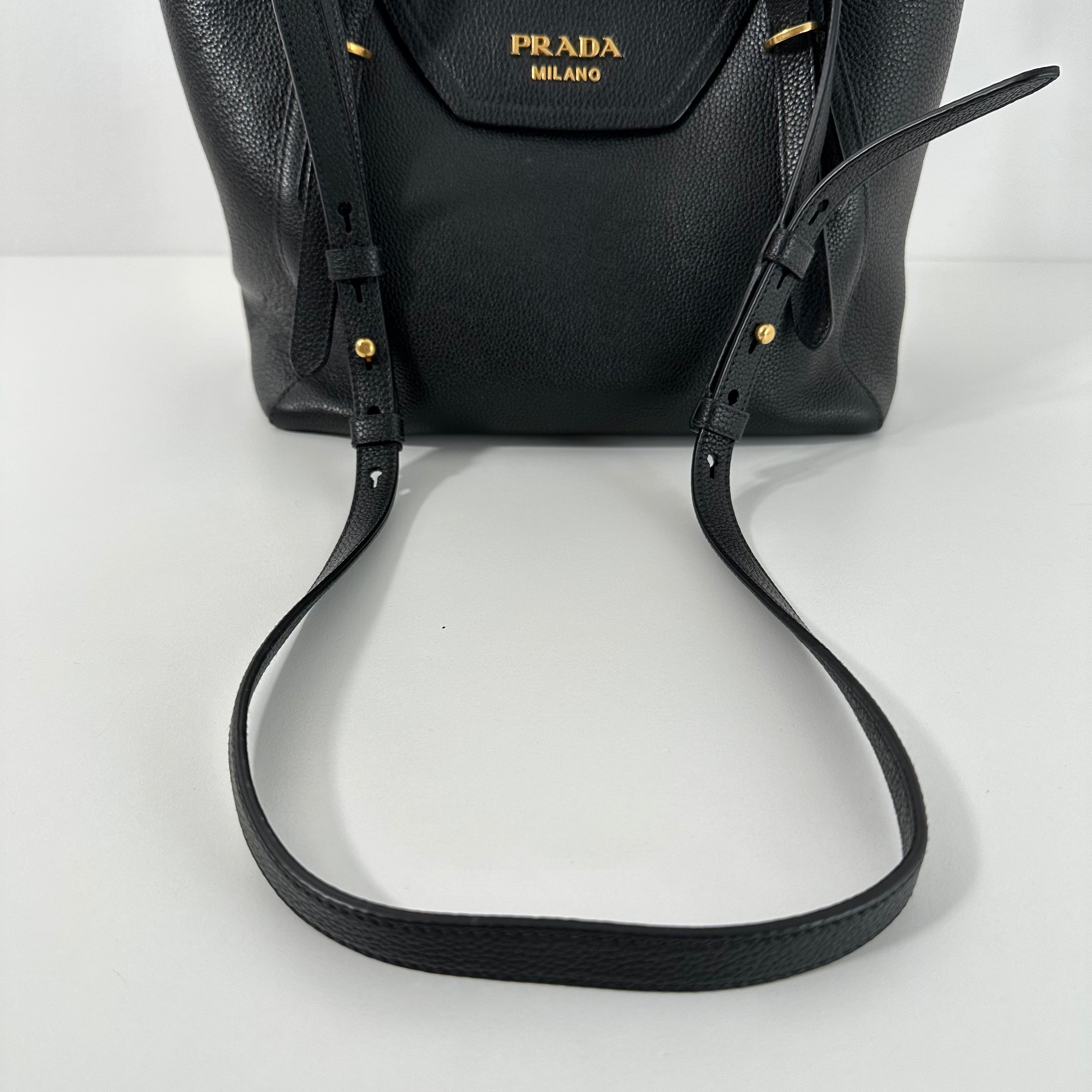 Black Vitello Phoenix Tote Bag