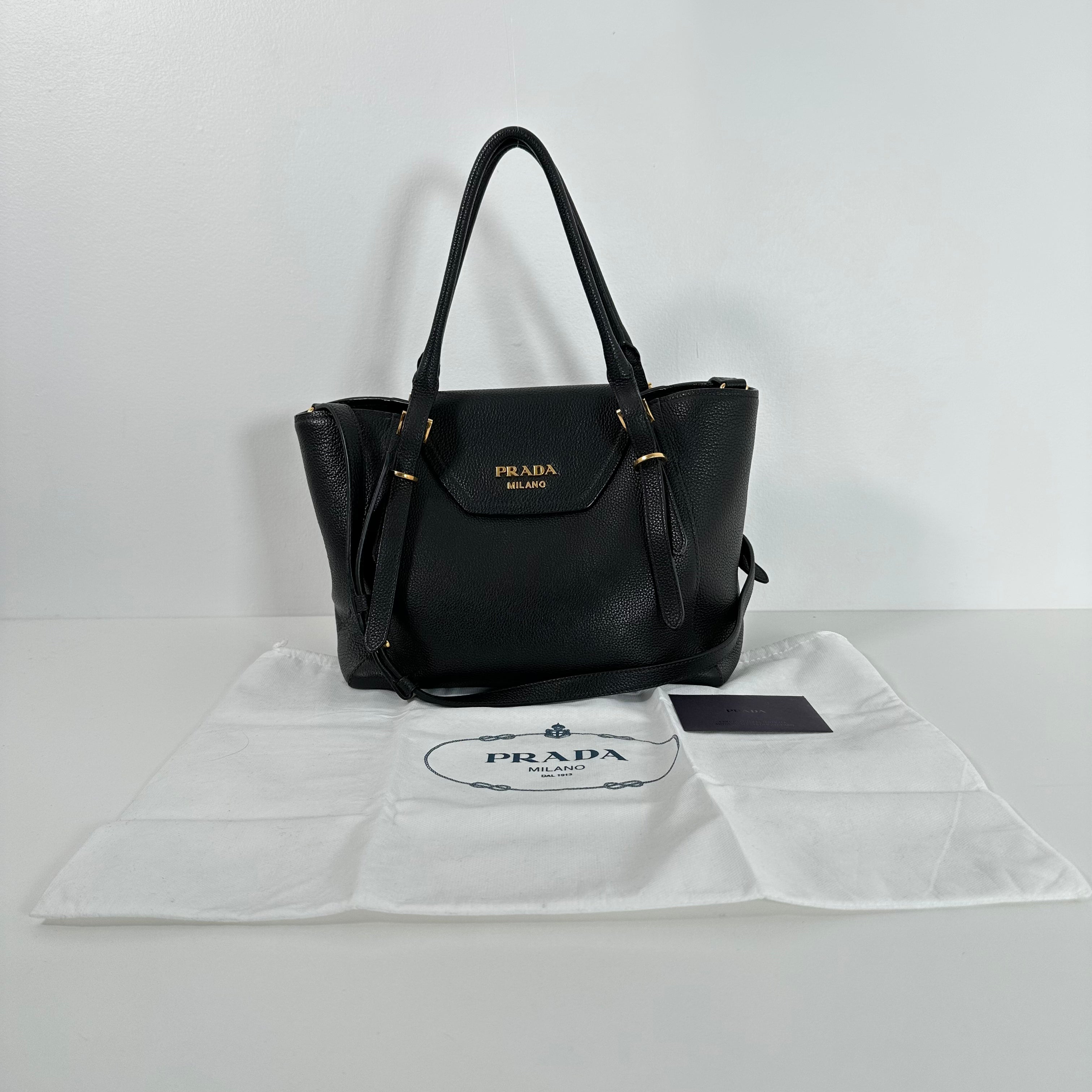 Black Vitello Phoenix Tote Bag