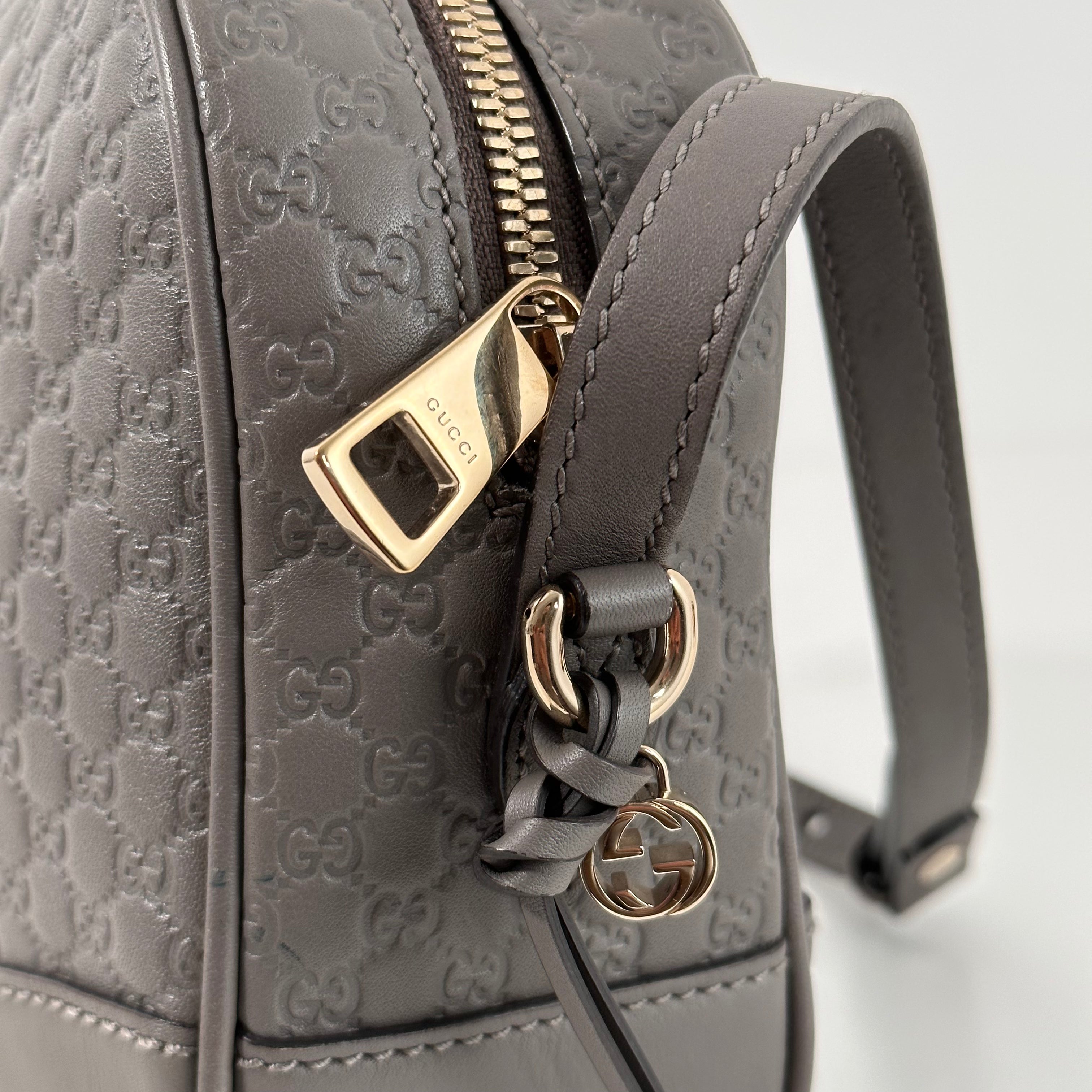 Grey Microguccisimma Mini Bree Crossbody