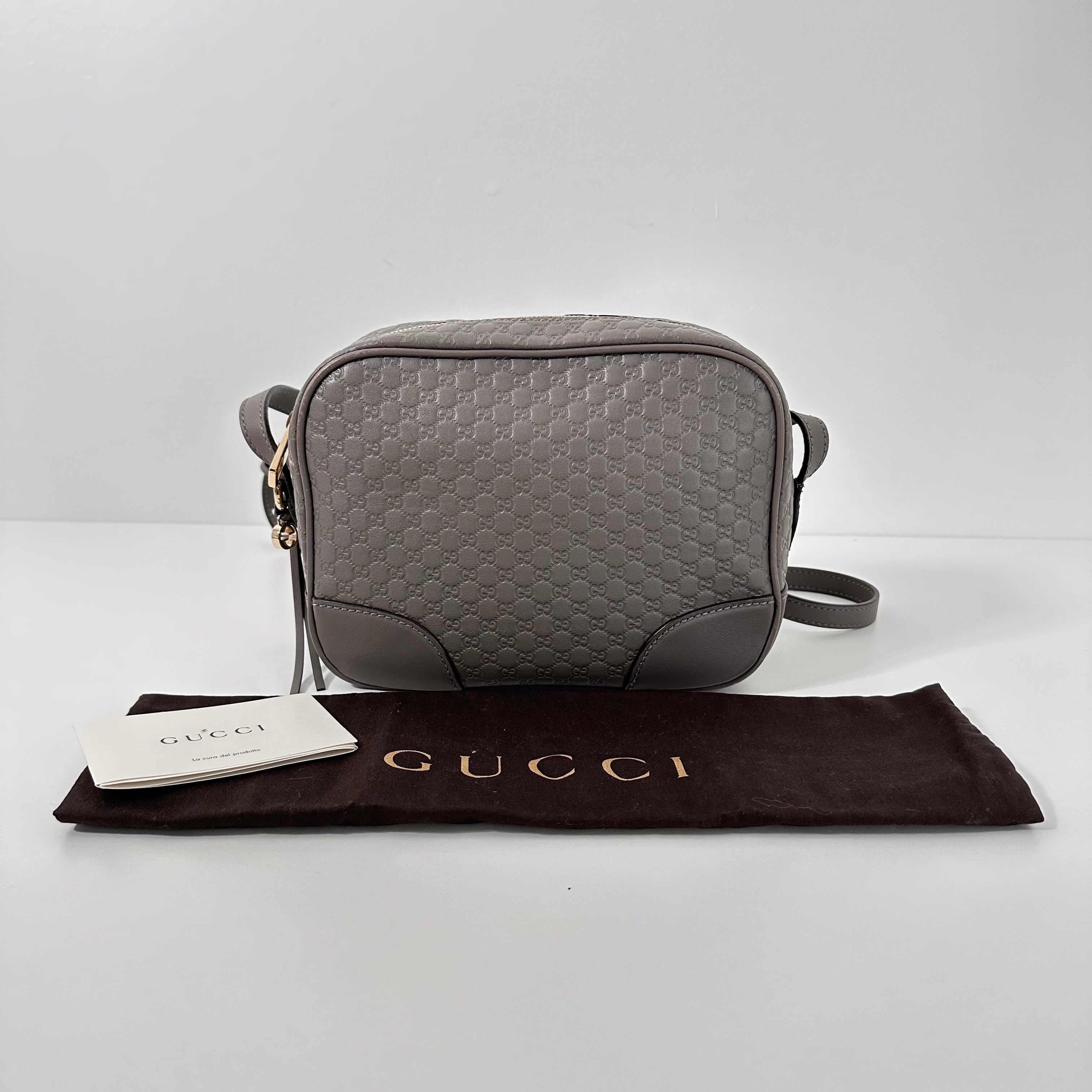 Grey Microguccisimma Mini Bree Crossbody