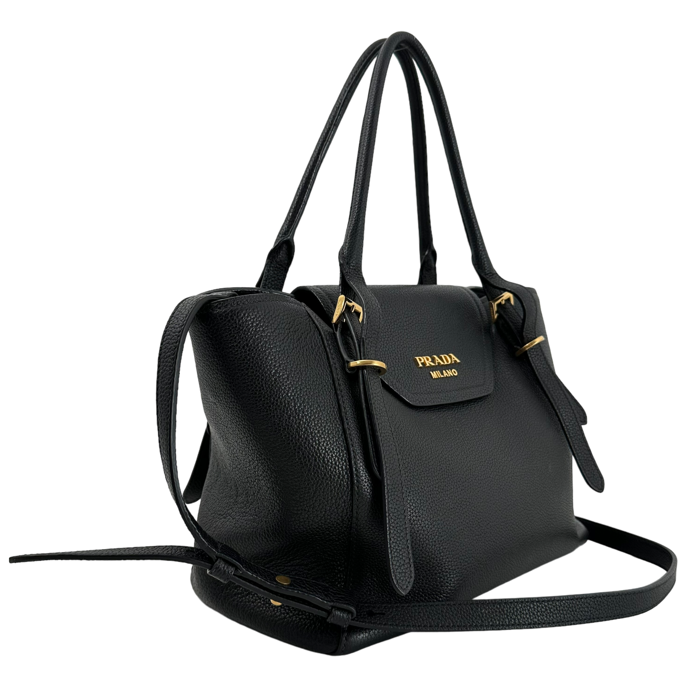 Black Vitello Phoenix Tote Bag