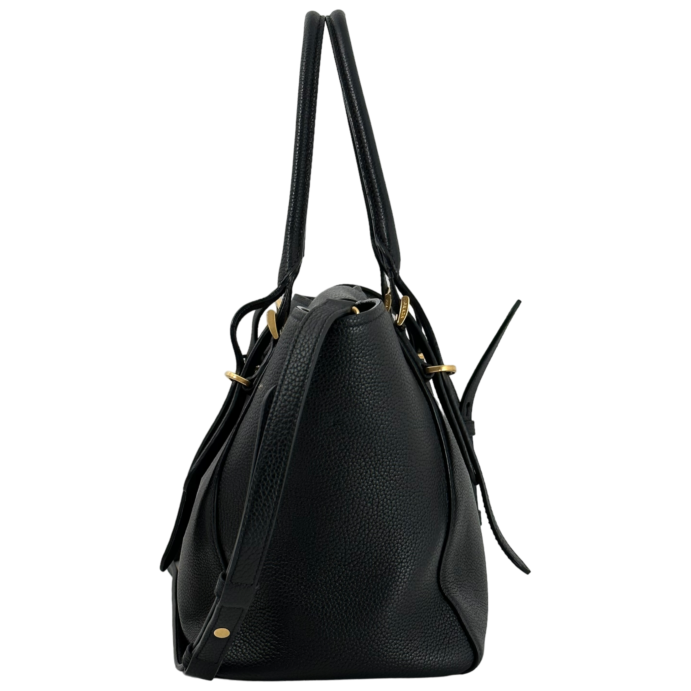 Black Vitello Phoenix Tote Bag
